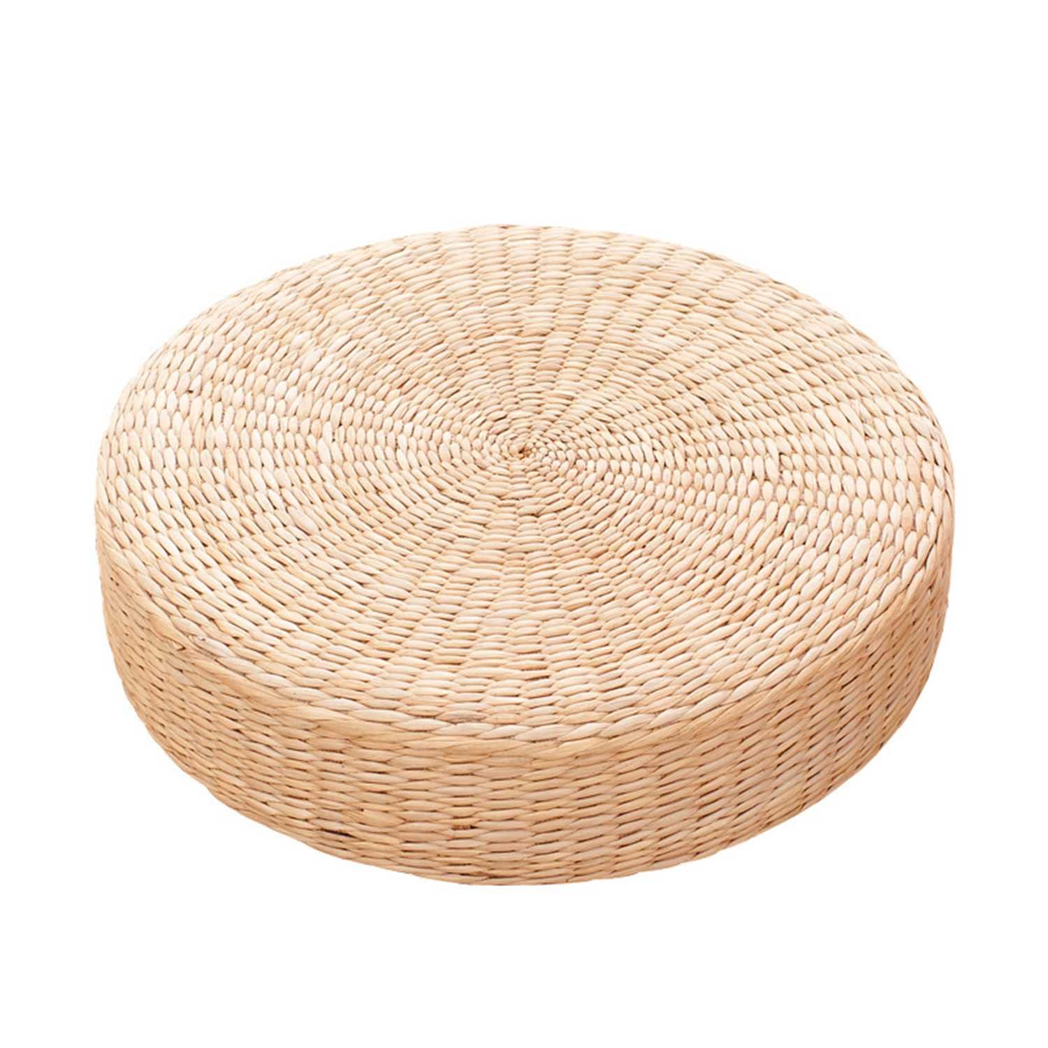 YSAGNZQ Japanese Style 40cm Round Tatami Seat Cushion - Breathable Straw Floor Pouf for Meditation, Yoga & Relaxation | Perfect for Home Decor, Zen Rooms & Cozy Reading Nooks