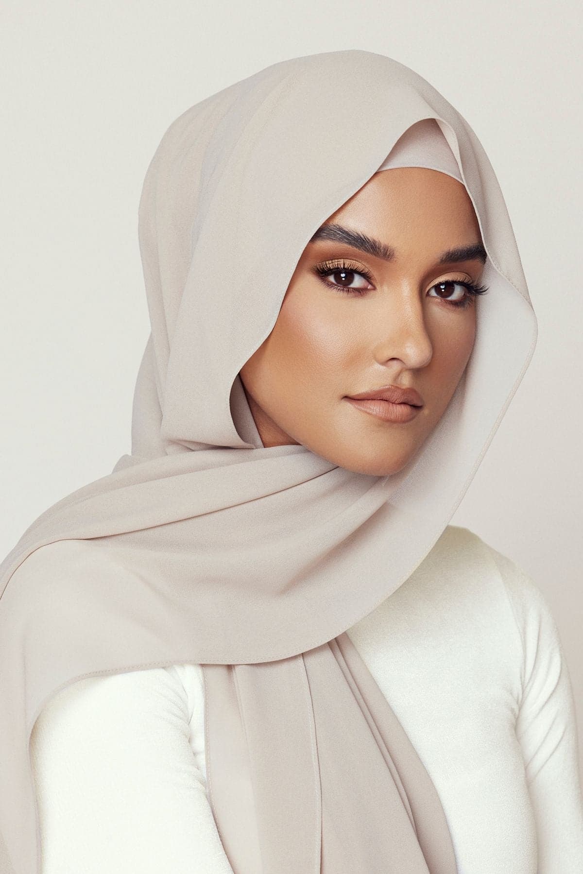 Matching Hijab and Undercap Set - Bone Color | Modest Muslim Headscarf & Liner Combo for Women | Perfect for Daily Wear, Prayer, and Special Occasions