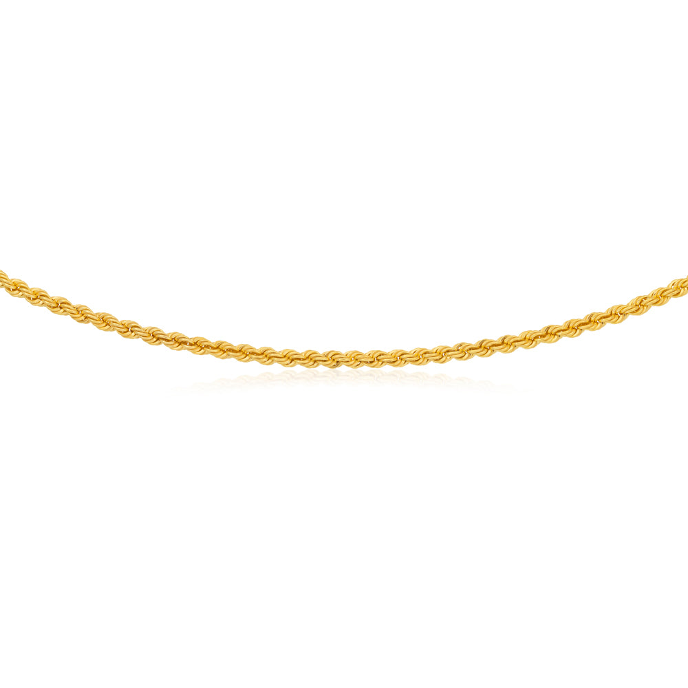 9ct Gold Filled Rope Chain Necklace 45cm (18 Inches) 80 Gauge - Elegant Jewelry for Women, Perfect for Layering, Gift Giving & Everyday Wear