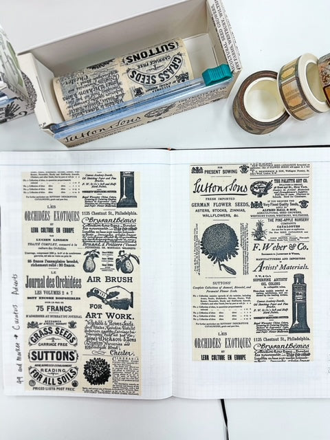 49 Adverts & 4 Market Curators Washi Tape Roll Set - Perfect for Scrapbooking, Journaling, and DIY Crafts