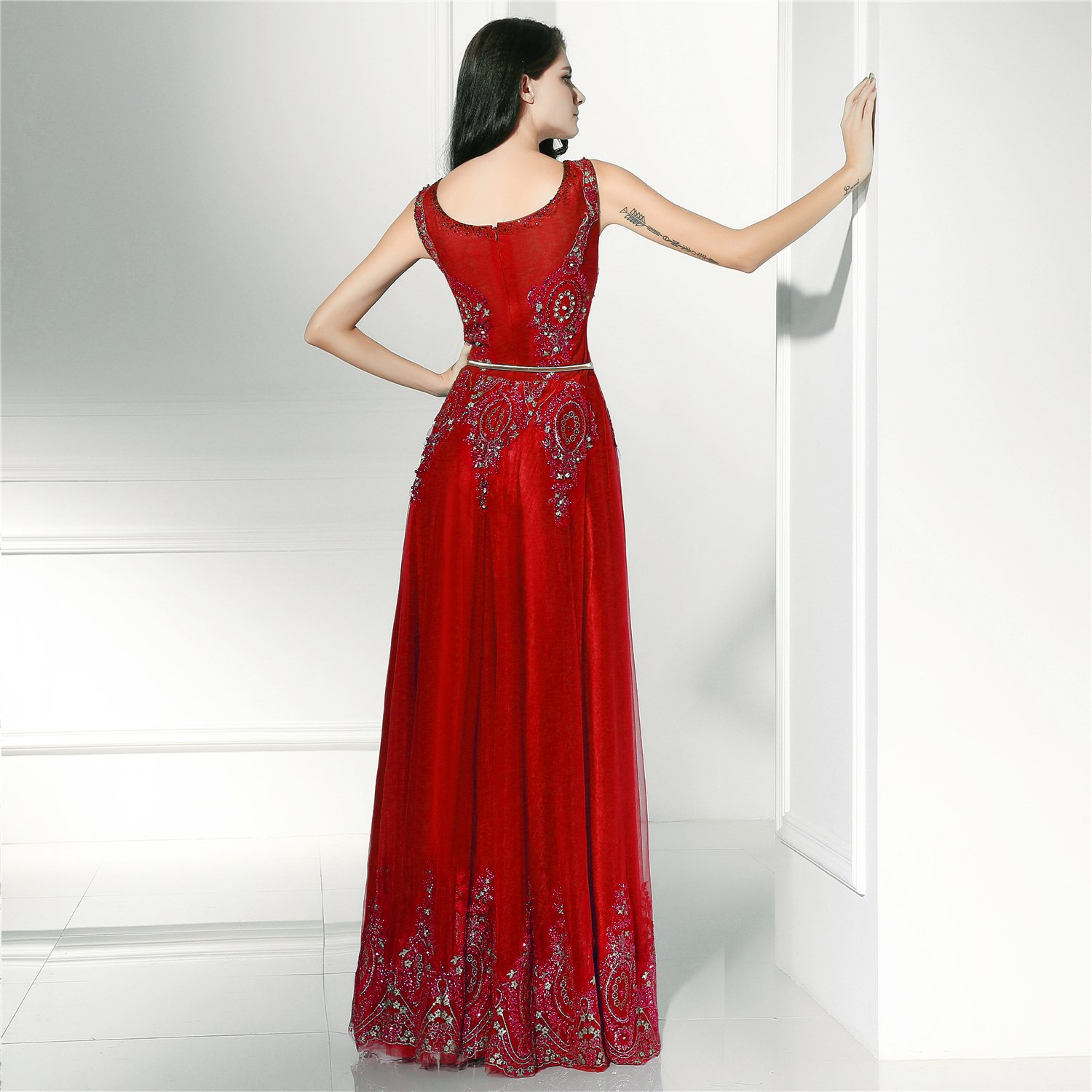 Elegant Women's Long Gradient Ombre Chiffon Formal Prom Evening Gown - Perfect for Homecoming, Wedding Guest, Red Carpet & Special Occasions