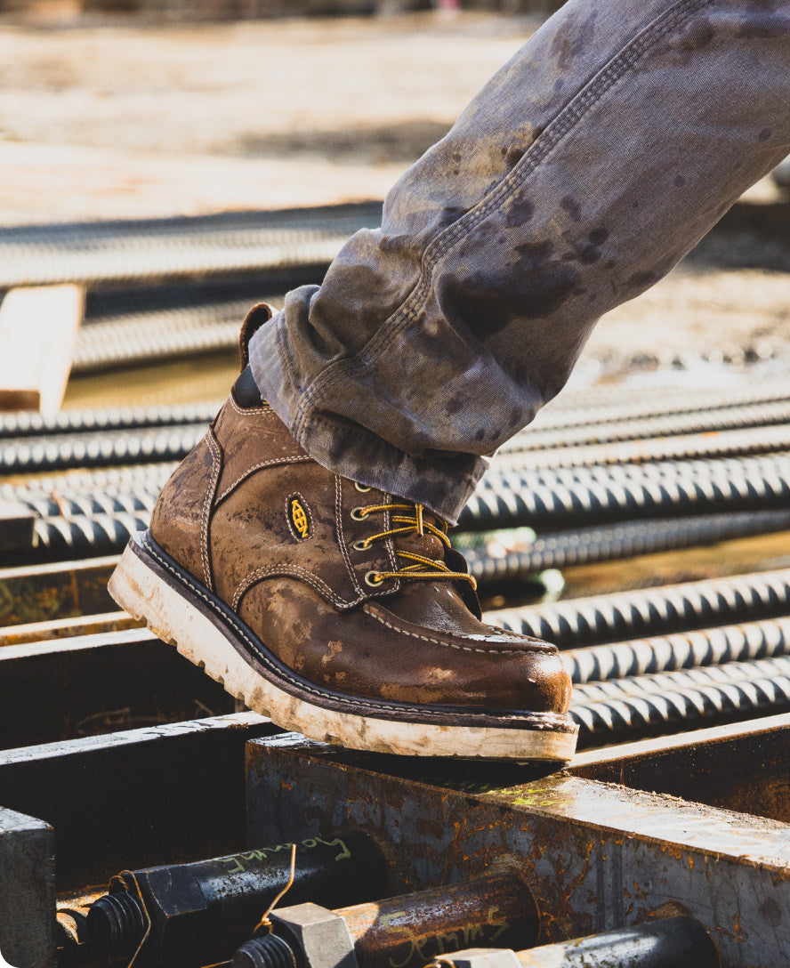 Men's Cincinnati 6 Soft Toe Work Boots - Belgian/Sandshell Leather - Durable & Comfortable for Construction, Landscaping & Outdoor Work