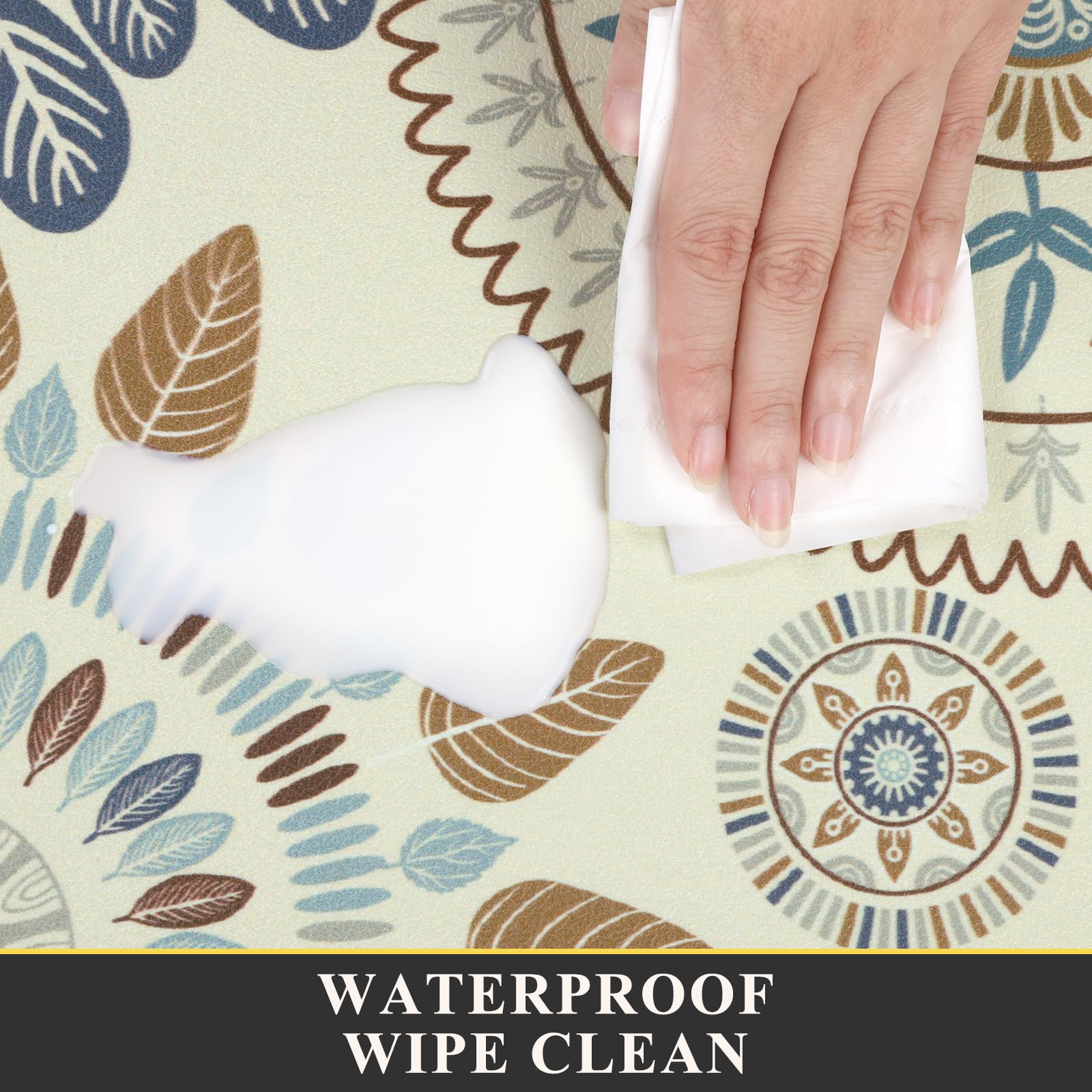 Boho Kitchen Rugs Set of 2 - Non-Slip Anti Fatigue Mats for Hard Floors, Waterproof Cushioned Standing Mats for Comfort - Perfect for Kitchens, Laundry Rooms & High-Traffic Areas