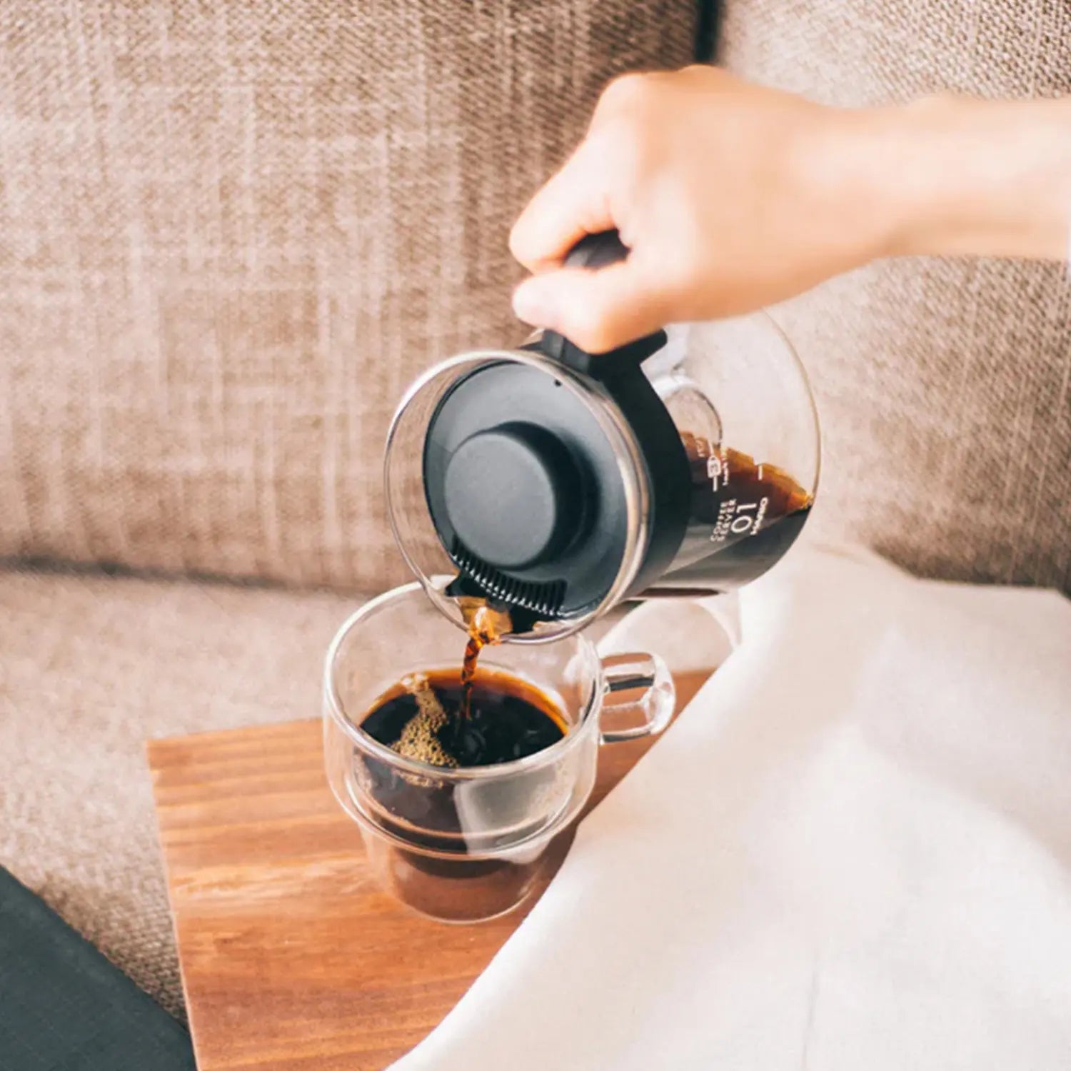 Hario V60 Heat Resistant Glass Coffee Server with Wide Spout - Perfect for Pour Over Coffee Brewing at Home or Cafe
