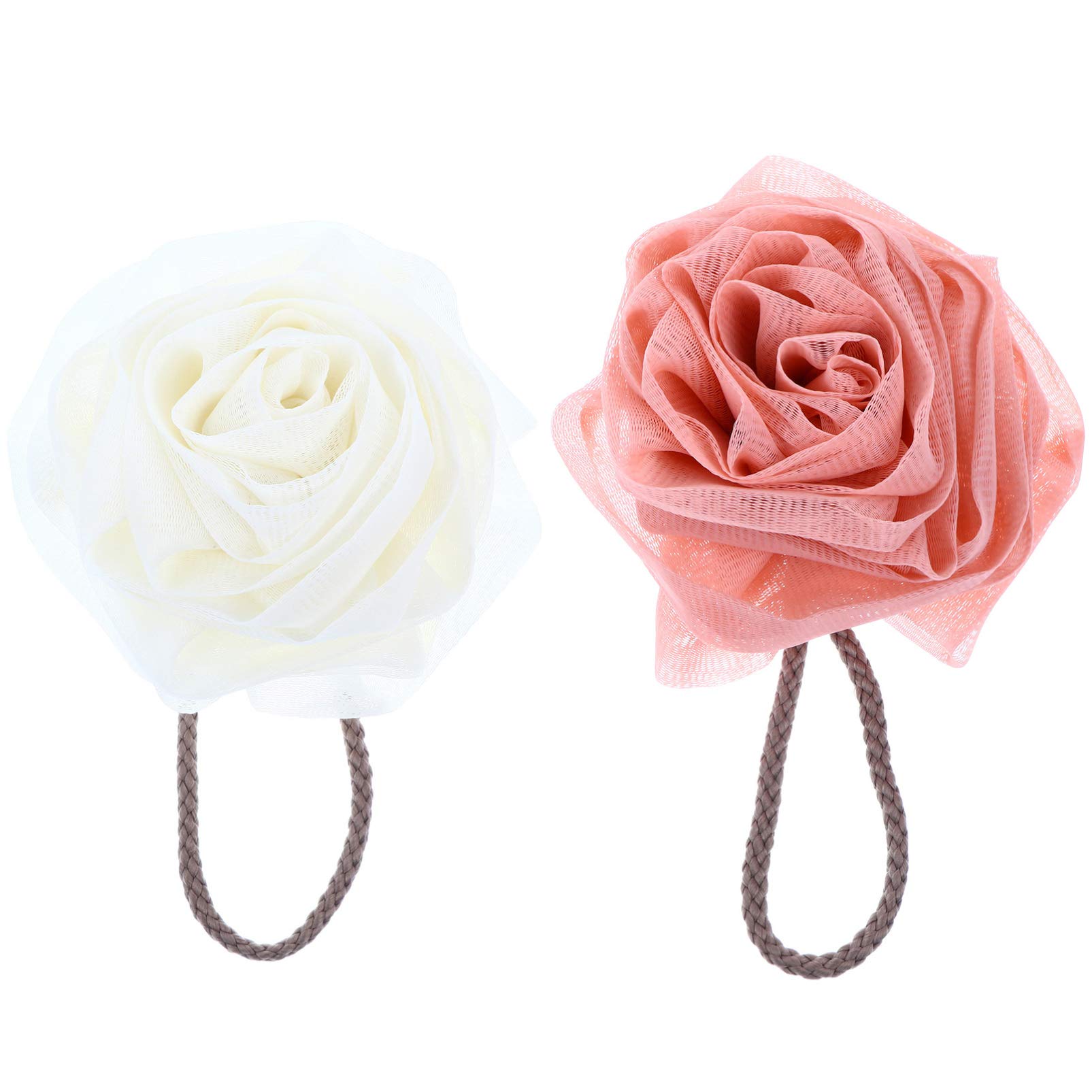 Exfoliating Body Scrubber & Bath Sponge Set - 2 Pack Mesh Loofah Poufs for Women & Girls | Deep Cleansing Shower Sponges with Gentle Exfoliation | Perfect for Daily Shower, Spa Day & Skin Care Routine