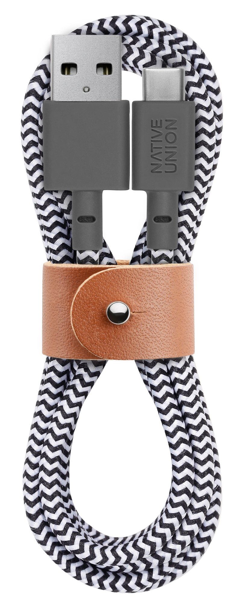 Premium USB-C to USB-A Charging Cable 4ft - Durable Nylon Braided & Leather Strap - Fast Charging Compatible with iPhone 16, Samsung Galaxy Z Fold 6/Flip 6/S24 Ultra, Google Pixel 9 Pro, iPad Pro - Perfect for Travel, Office & Home Use (Zebra Pattern)