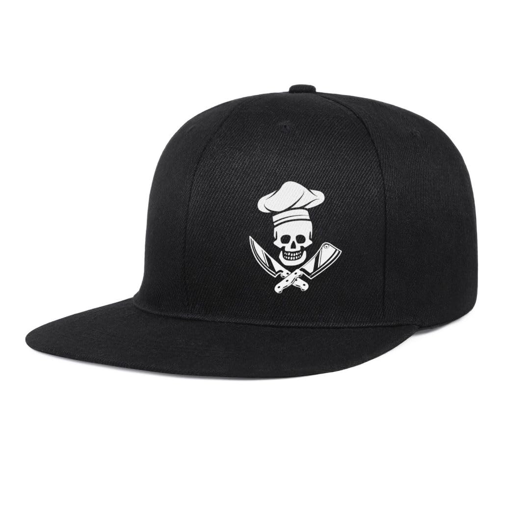 Negi Snapback Hats for Men - Black Adjustable Trucker Hat for Dad & Boys, Baseball Cap with Skull Design | Perfect for Casual Wear, Sports & Outdoor Activities