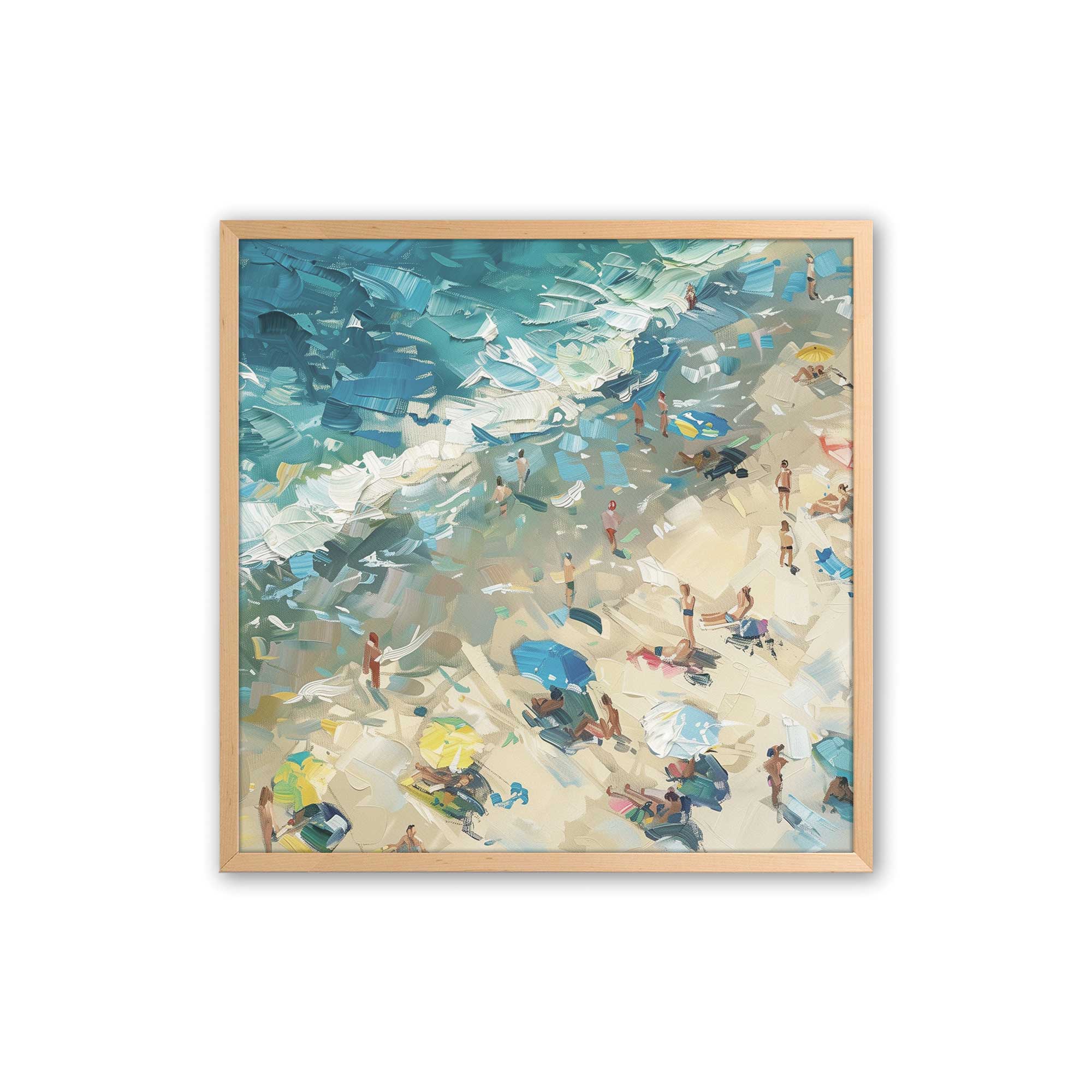 Coastal Harmony Square Print Wall Art - Beach Themed Decor for Living Room, Bedroom & Office - Perfect for Coastal, Nautical & Boho Home Decor Styles