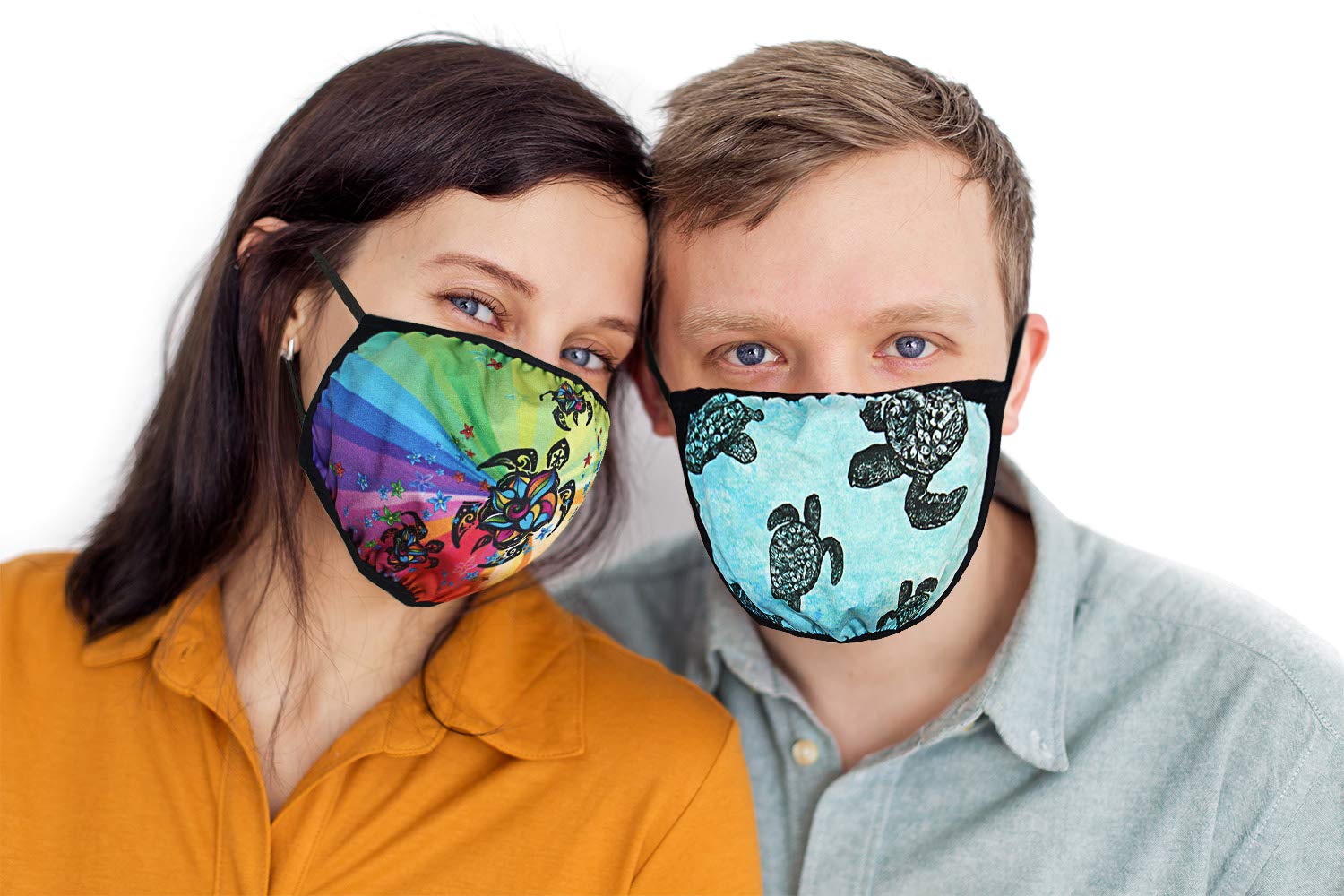 WIRESTER Unisex Reusable Cloth Face Mask with Adjustable Ear Loops - 2 Layer Breathable Fabric Face Cover for Men & Women - Perfect for Daily Use, Travel, and Outdoor Activities