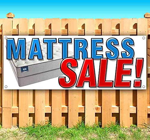 13 oz Heavy-Duty Vinyl Mattress Sale Banner with Metal Grommets - Single-Sided Non-Fabric Sign for Retail Stores & Clearance Events
