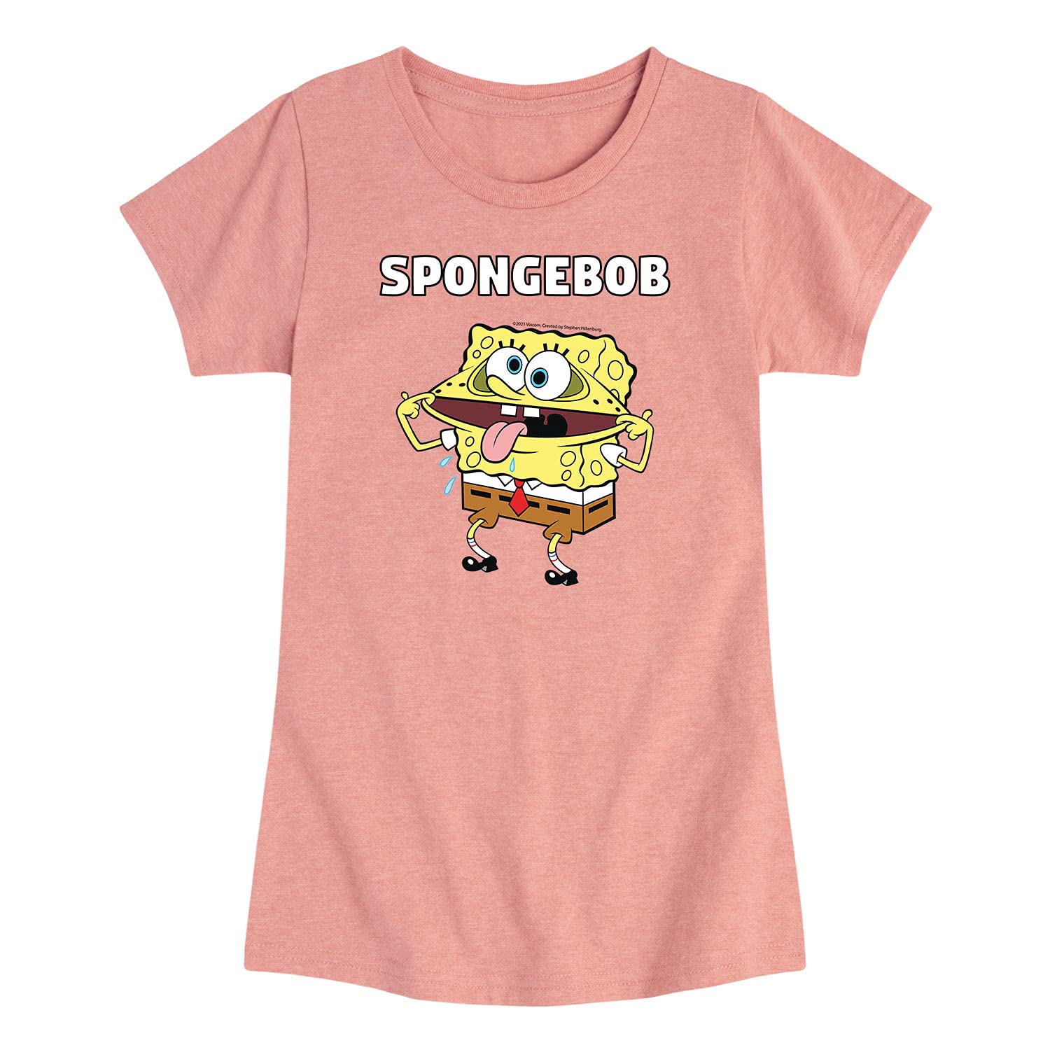 Spongebob Squarepants Girls Short Sleeve T-Shirt | Cartoon Graphic Tee for Kids | Casual Summer Outfit & School Wear