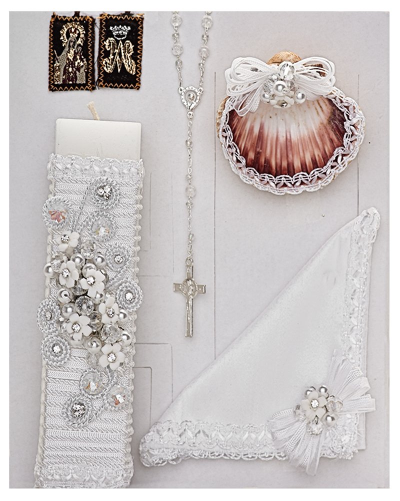 MX-131 White Baptism & Christening Candle Set - Elegant Religious Ceremony Candles for Baby Christenings, First Communion & Church Events - Cocochildren.com