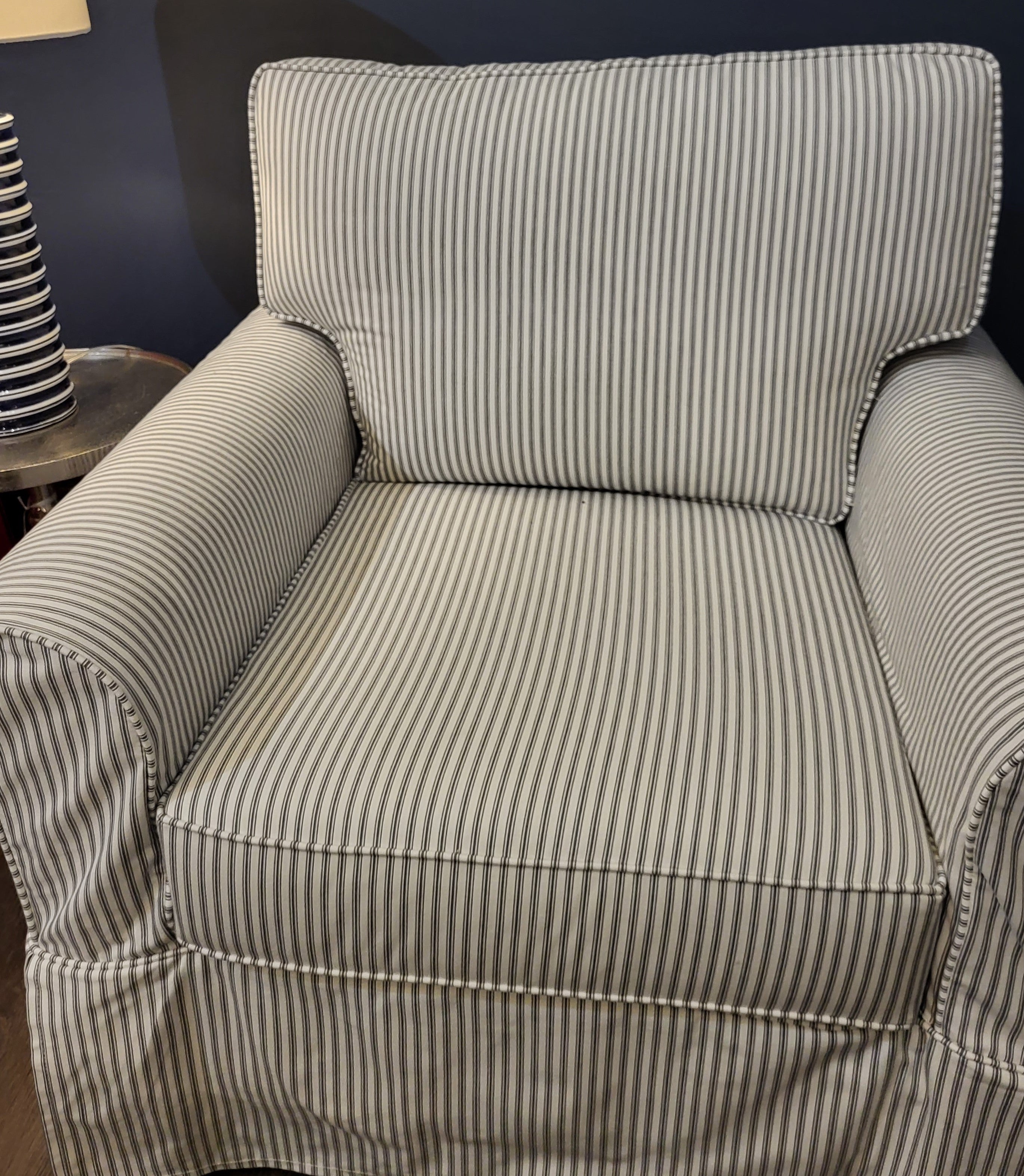 Veranda Slipcover Club Chair - Rodanthe Charcoal - Comfortable Modern Living Room Furniture - Perfect for Home, Office & Lounge Decor (1 in Stock)