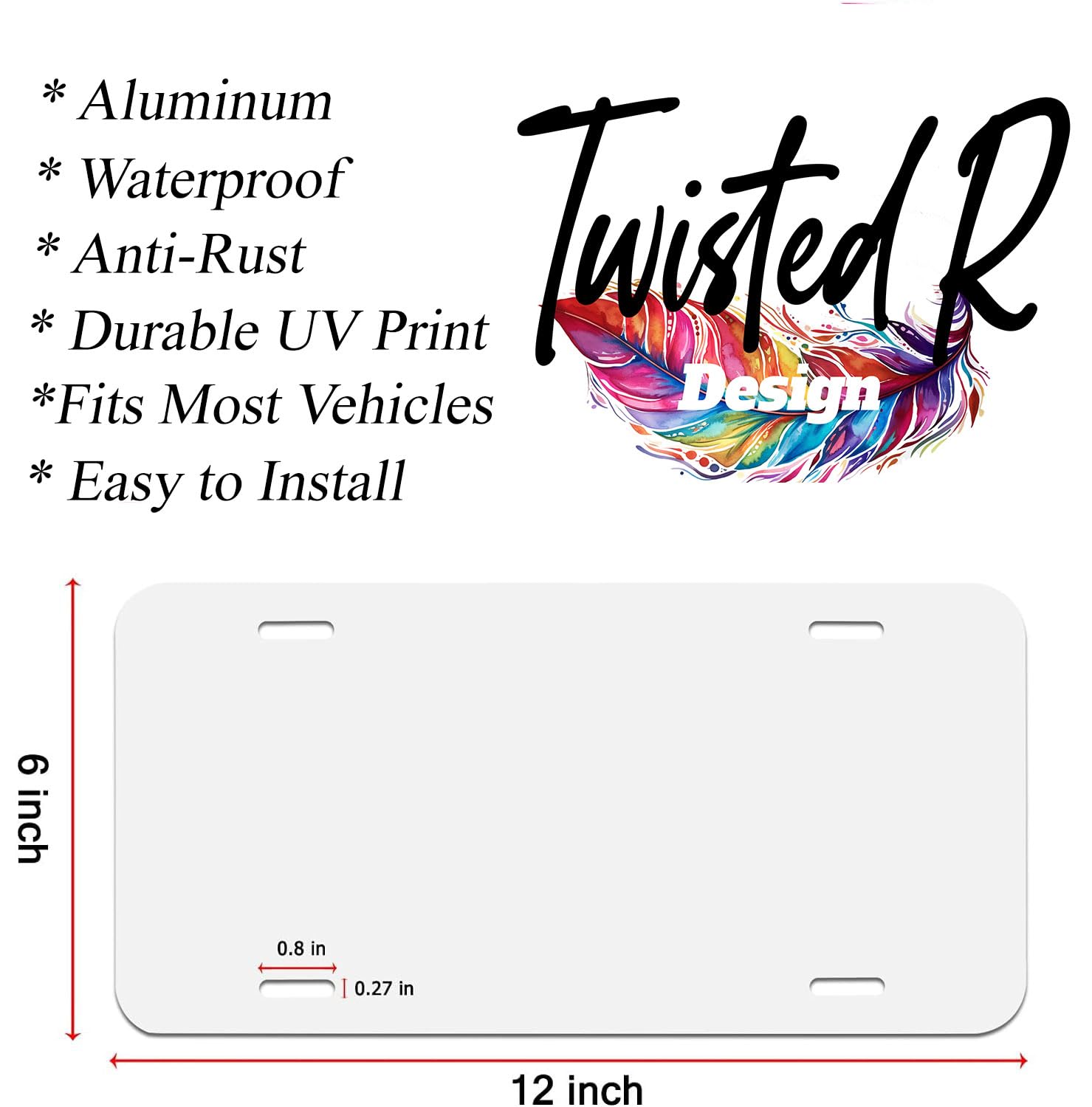 Dog Vanity Aluminum Front License Plate for Cars - Cute Neon Dog Design for Pet Lovers | Perfect for Car Decoration & Dog Enthusiasts