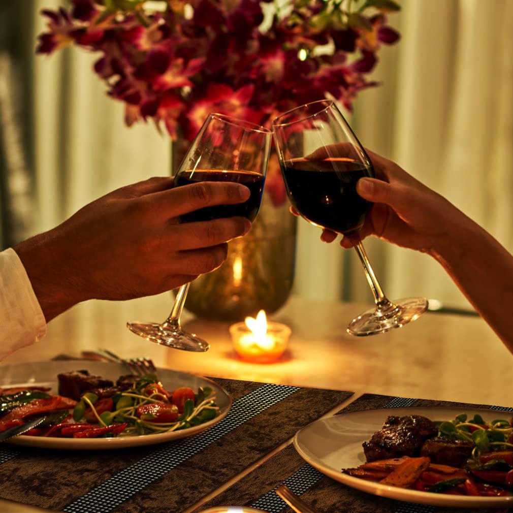 Jiino 4-Pack Brown Placemats Set - Waterproof & Heat-Resistant Table Mats for Dining, Kitchen, Restaurant - Perfect for Indoor & Outdoor Use, Parties, Picnics, and Daily Meals