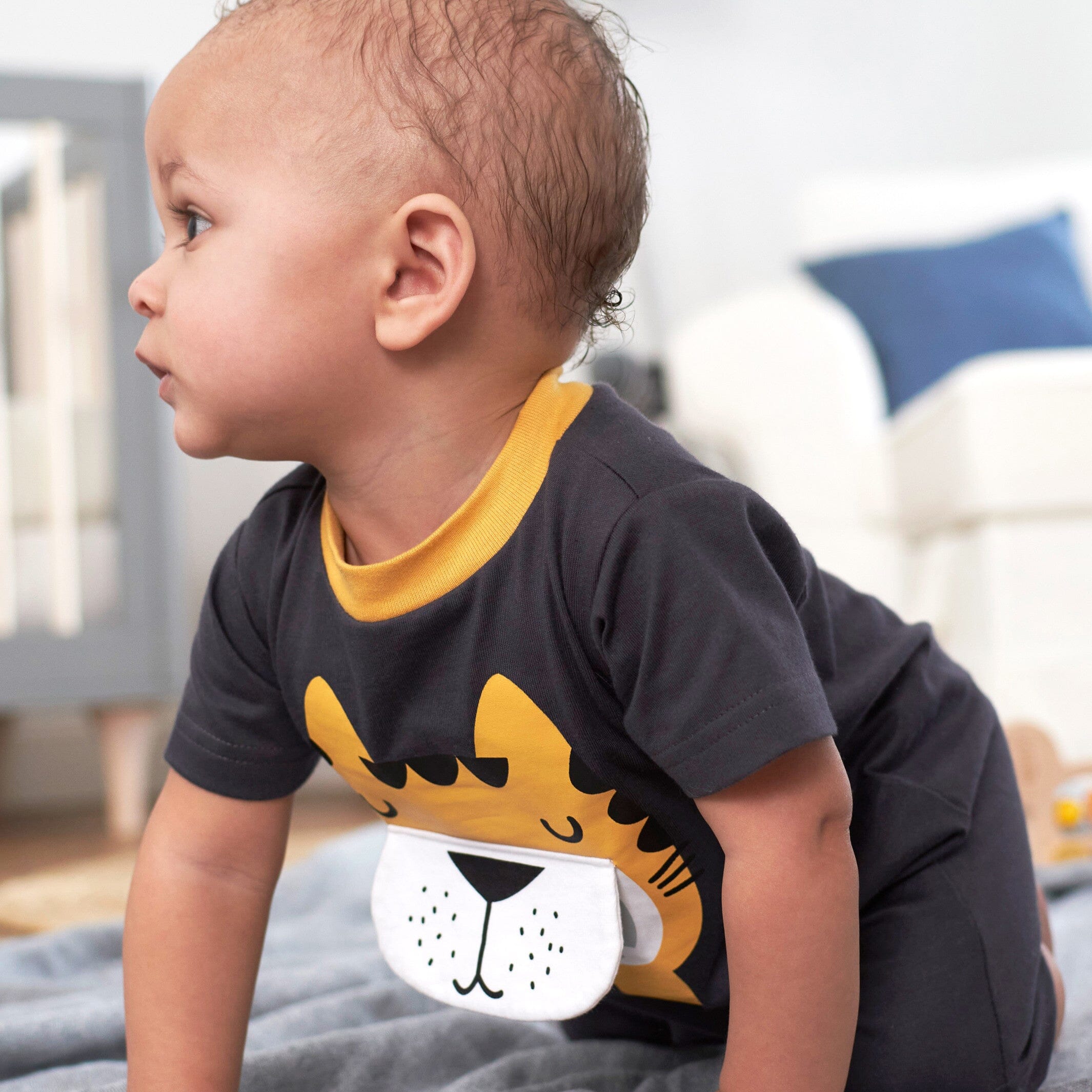 2 Pack Baby Boys Wild at Heart Tiger Rompers - Cute Animal Print Bodysuits for Newborns & Infants - Perfect for Playtime, Photo Shoots & Special Occasions