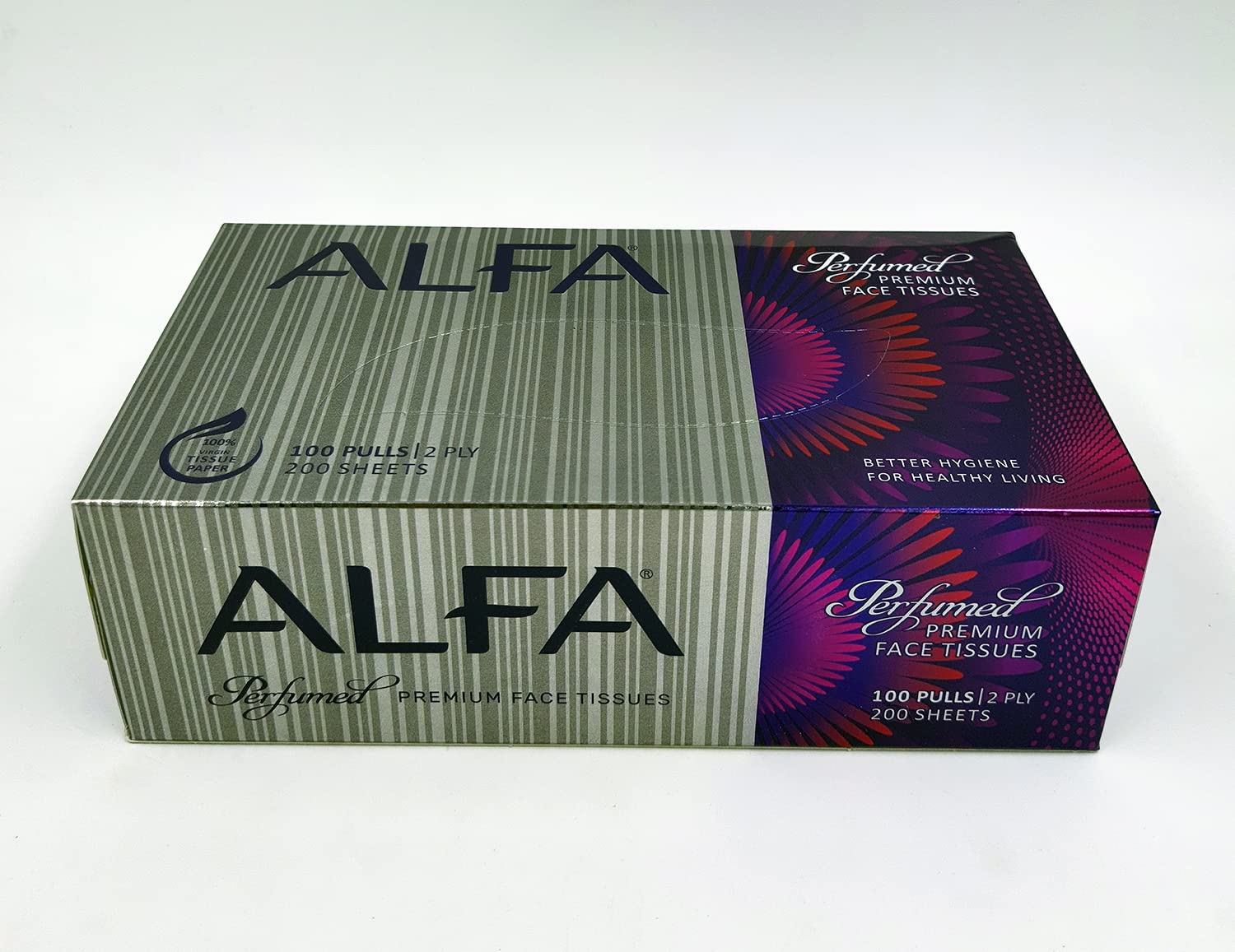 ALFA 2-Ply Scented Soft Facial Tissues - 4 Flat Boxes, 100 Pulls & 200 Sheets per Box (Pack of 4) | Gentle on Skin, Perfect for Home, Office, Travel & Daily Use