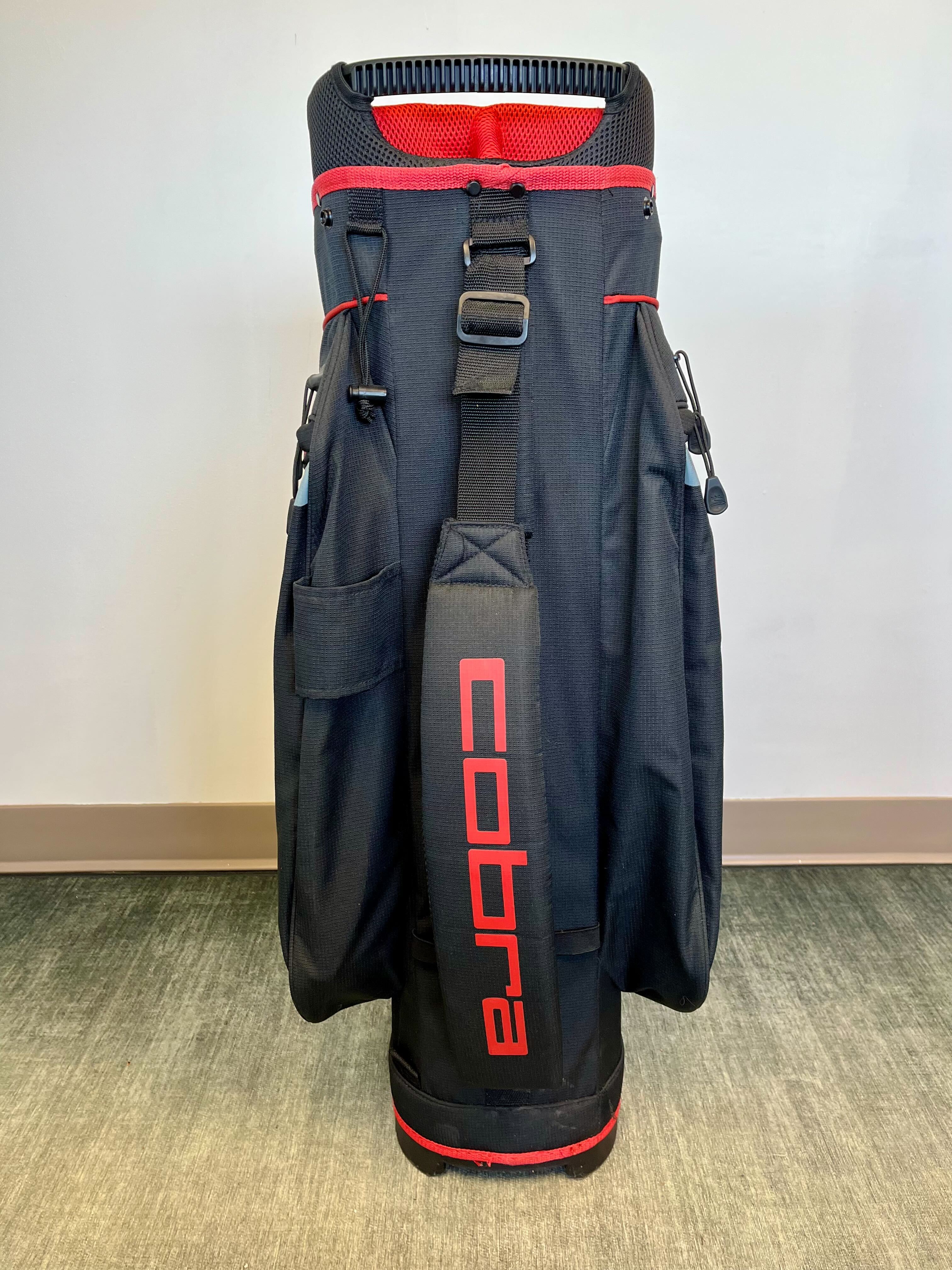 Premium Cobra Golf Cart Bag - 13 Dividers, 7 Pockets, Adjustable Strap & Waterproof Rain Cover - Ideal for Golfers & Country Club Use