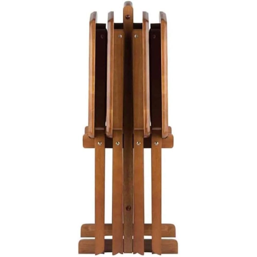 Portable Foldable Wooden Snack Table - Lightweight Teak Finish Multipurpose Tray for Laptop, Dining, and Work | Space-Saving Design for Home Office, Bedroom, Living Room & Outdoor Use | Perfect as Laptop Stand, Side Table, or Breakfast Tray in Small Spaces