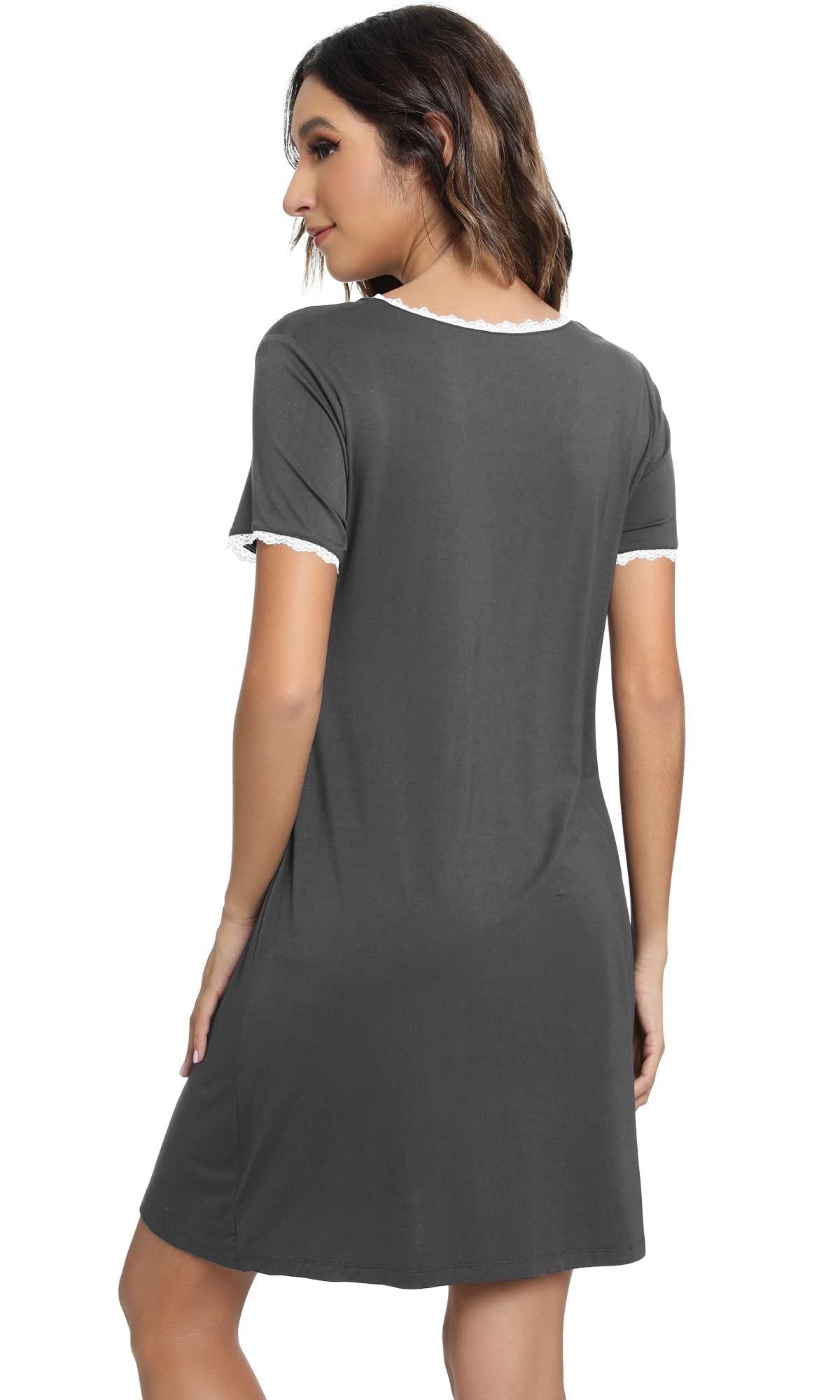 Soft Viscose Bamboo Maternity Nightgown - 3-in-1 Nursing & Delivery Gown, Breastfeeding Sleep Shirt for Comfort (Sizes S-XXL) | Perfect for Hospital Stay, Postpartum Recovery & Nighttime Nursing