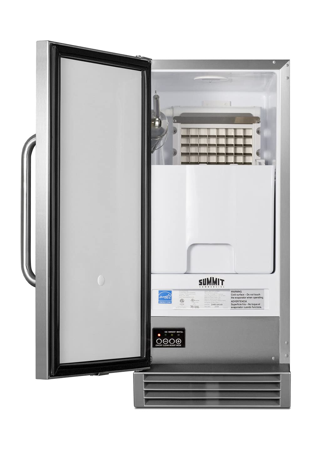 Summit Appliance BIM44GCSSIF 50 lb. Built-In Clear Ice Maker - Commercial Grade with Interior Light, Built-In Pump & Auto Defrost - Perfect for Restaurants, Bars & Home Kitchens