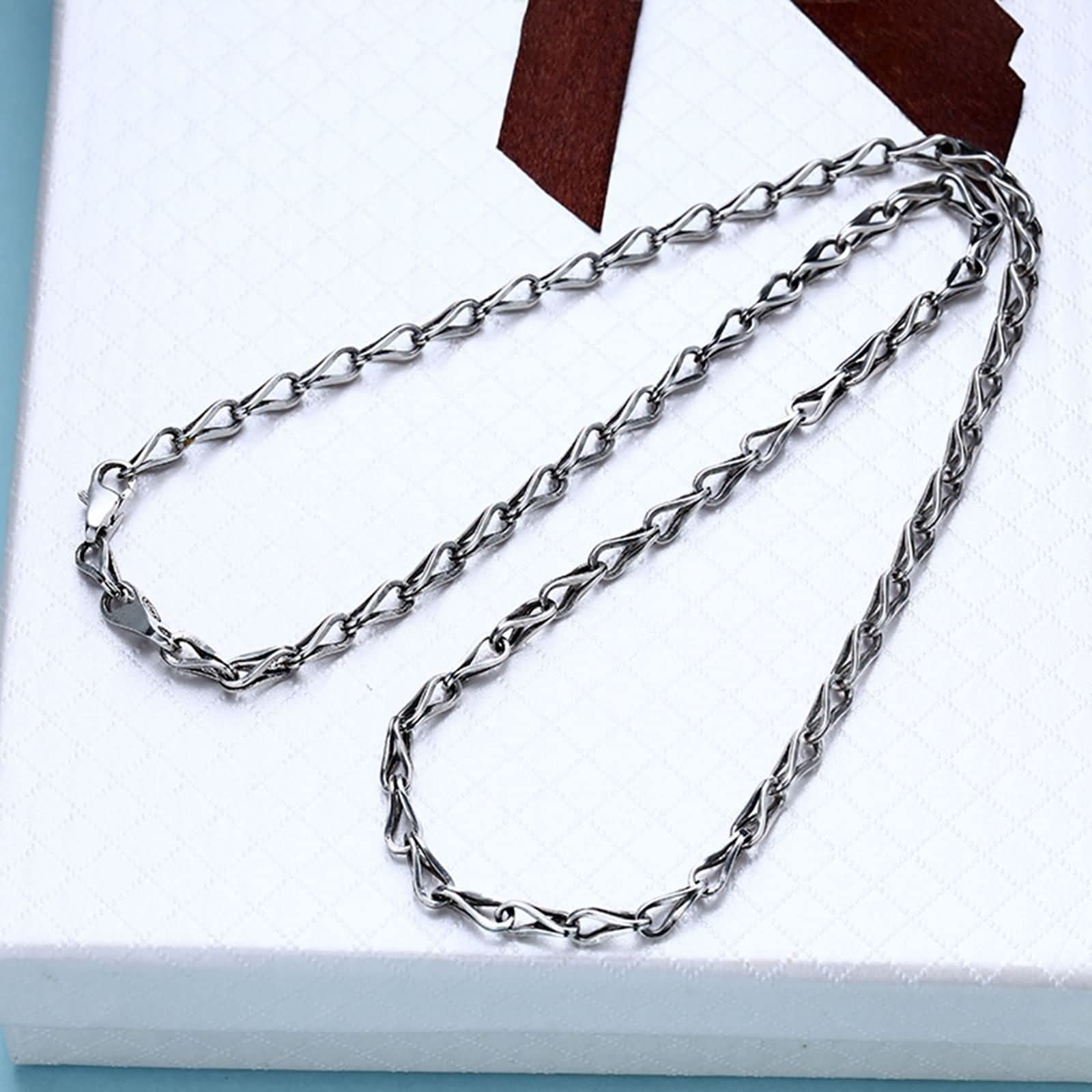 4mm Sterling Silver Chain Necklace for Men - 20 Inch Gothic Style Necklace | Perfect for Punk, Rock, and Alternative Fashion