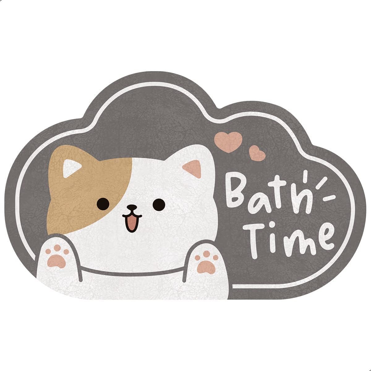Super Absorbent Microfiber Bath Rug - Non-Slip Cute Animal Bath Mat, Soft Foam Quick Dry Bathroom Rug (15.7 x 23.6 Inches, Cat Design) - Perfect for Kids' Bathrooms, Nursery Decor & Cozy Home Spa