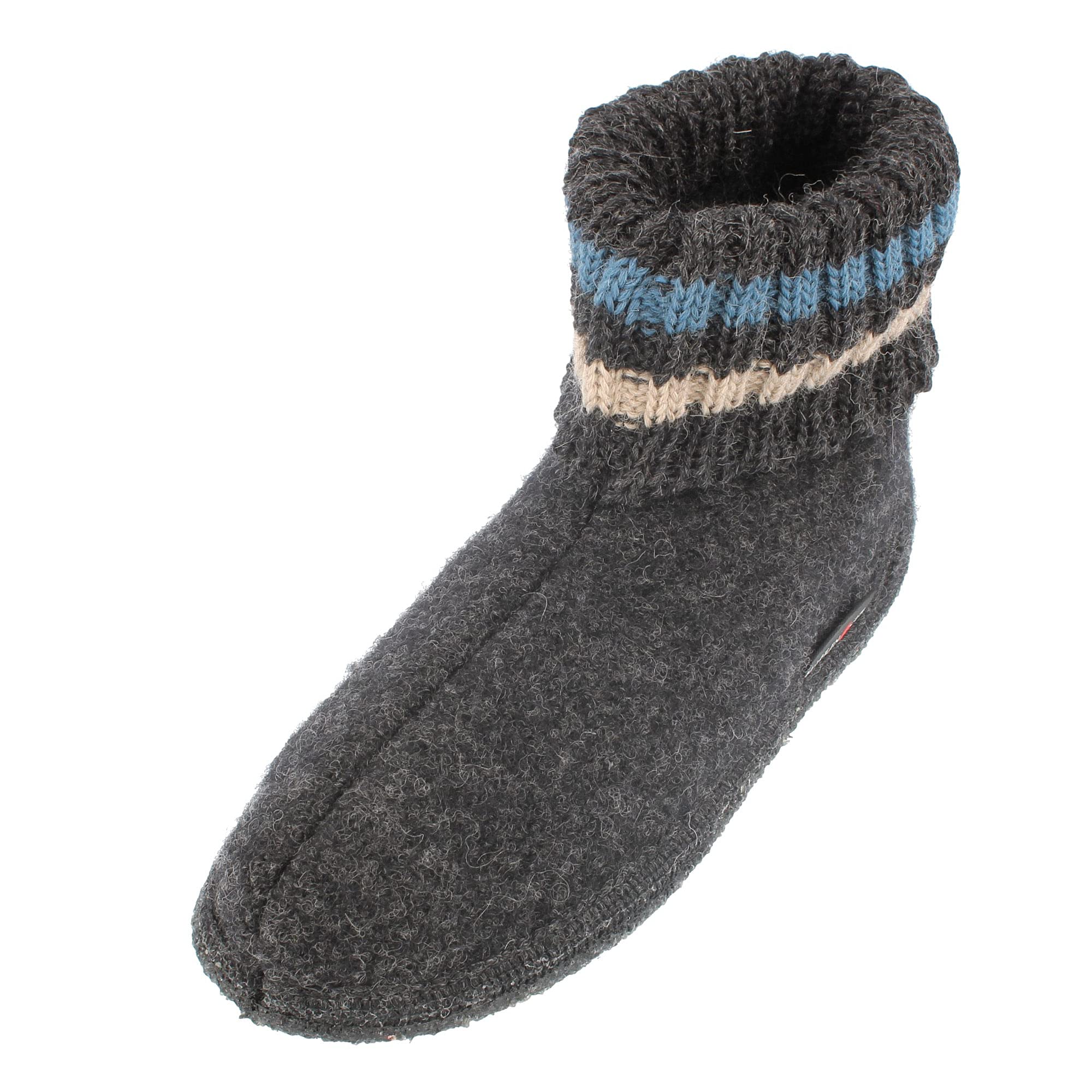 HAFLINGER 631051 Paul Wool Slippers for Men & Women - Comfortable Indoor House Shoes, Non-Slip Sole, Graphite Grey (Size 27) - Perfect for Home, Spa & Relaxation