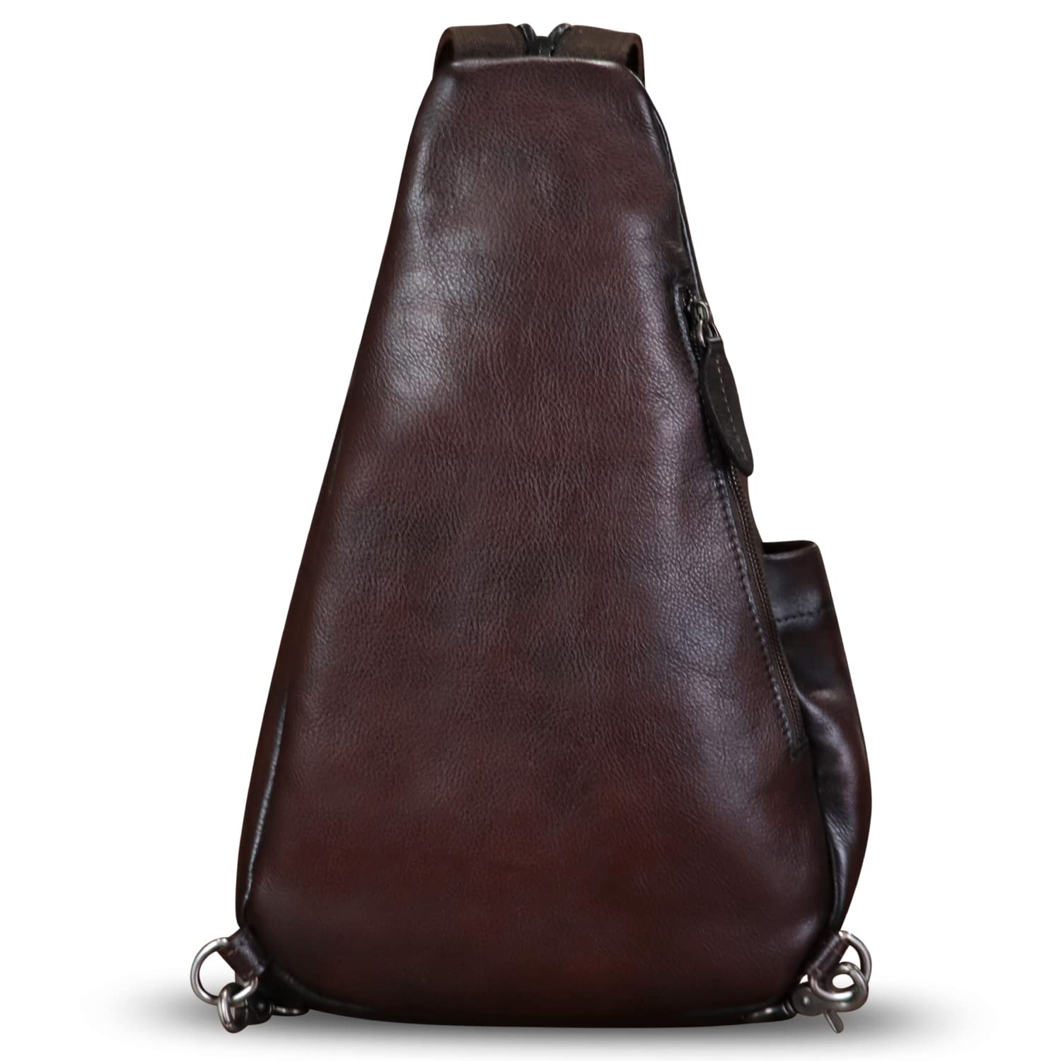 Premium Genuine Leather Sling Bag for Men & Women - Crossbody Shoulder Fanny Pack Backpack - Perfect for Travel, Hiking, Work & Daily Use