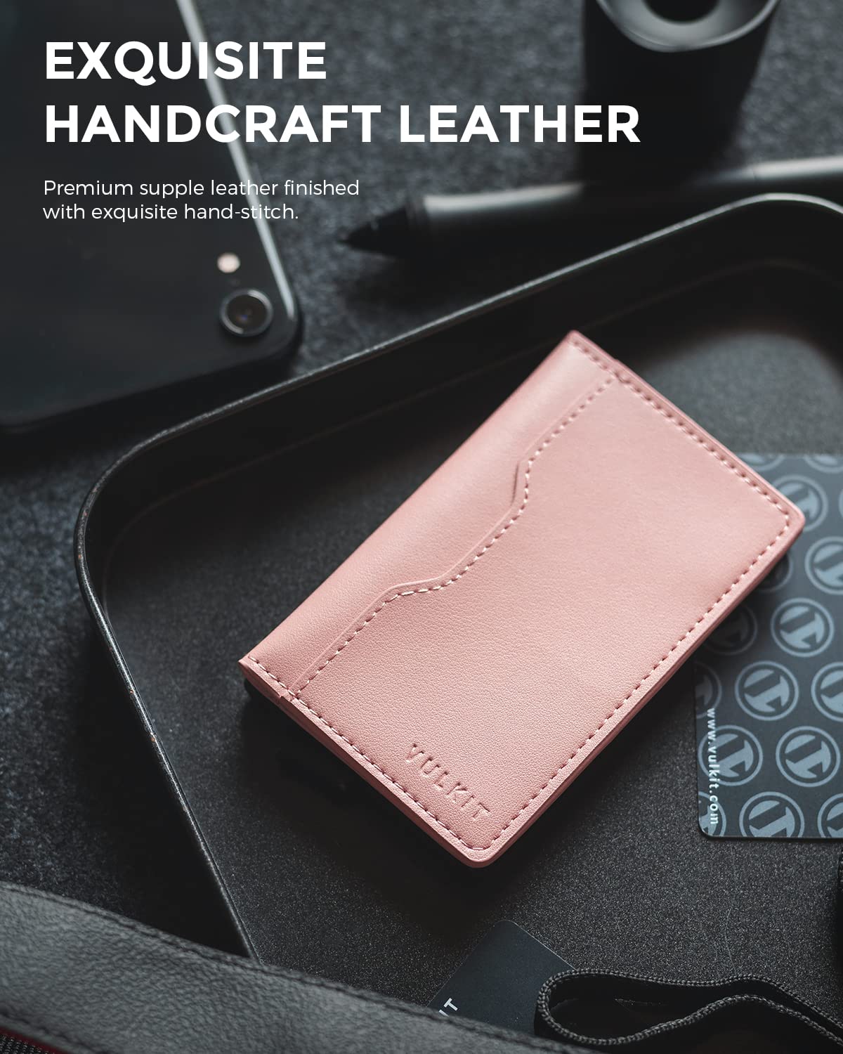 Premium RFID Blocking Leather Wallet for Men & Women - Slim Pop-Up Credit Card Holder with Metal Case - Ideal for Travel, Business & Everyday Use