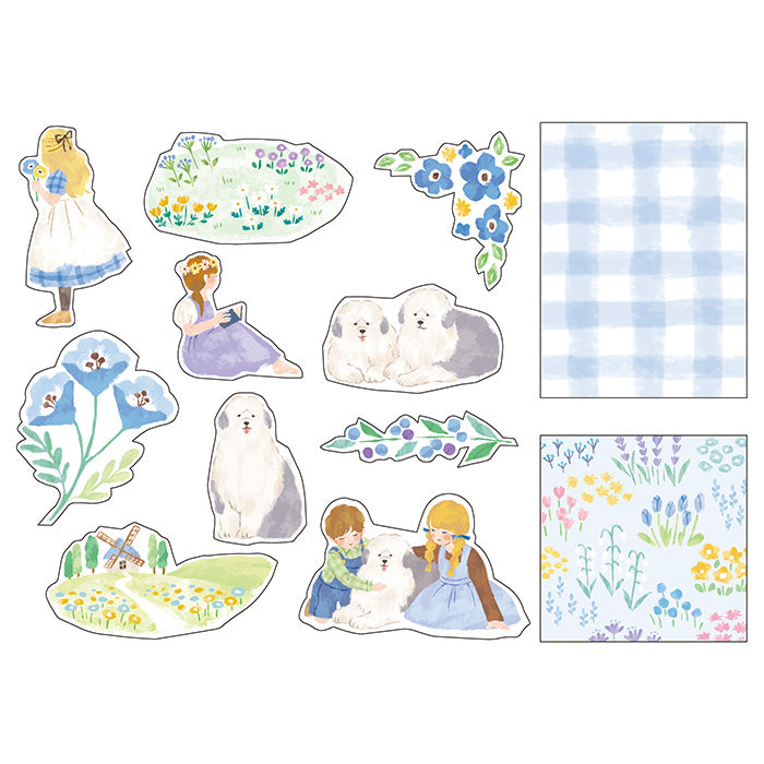 Blooming Flake Sticker - Blue Decorative Vinyl Stickers for Scrapbooking, Journals, Laptops & DIY Crafts