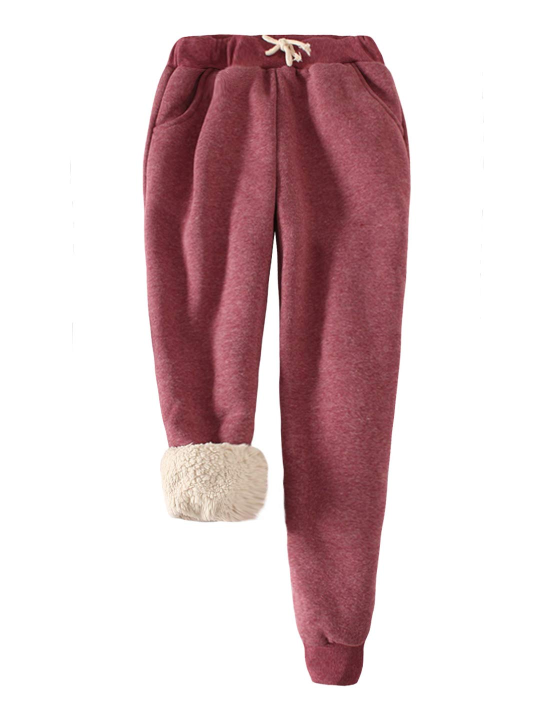 Women's Winter Warm Sherpa Lined Sweatpants - Fleece Lined Joggers for Yoga, Running & Lounge - Cozy Athletic Pants for Cold Weather Workouts & Casual Wear