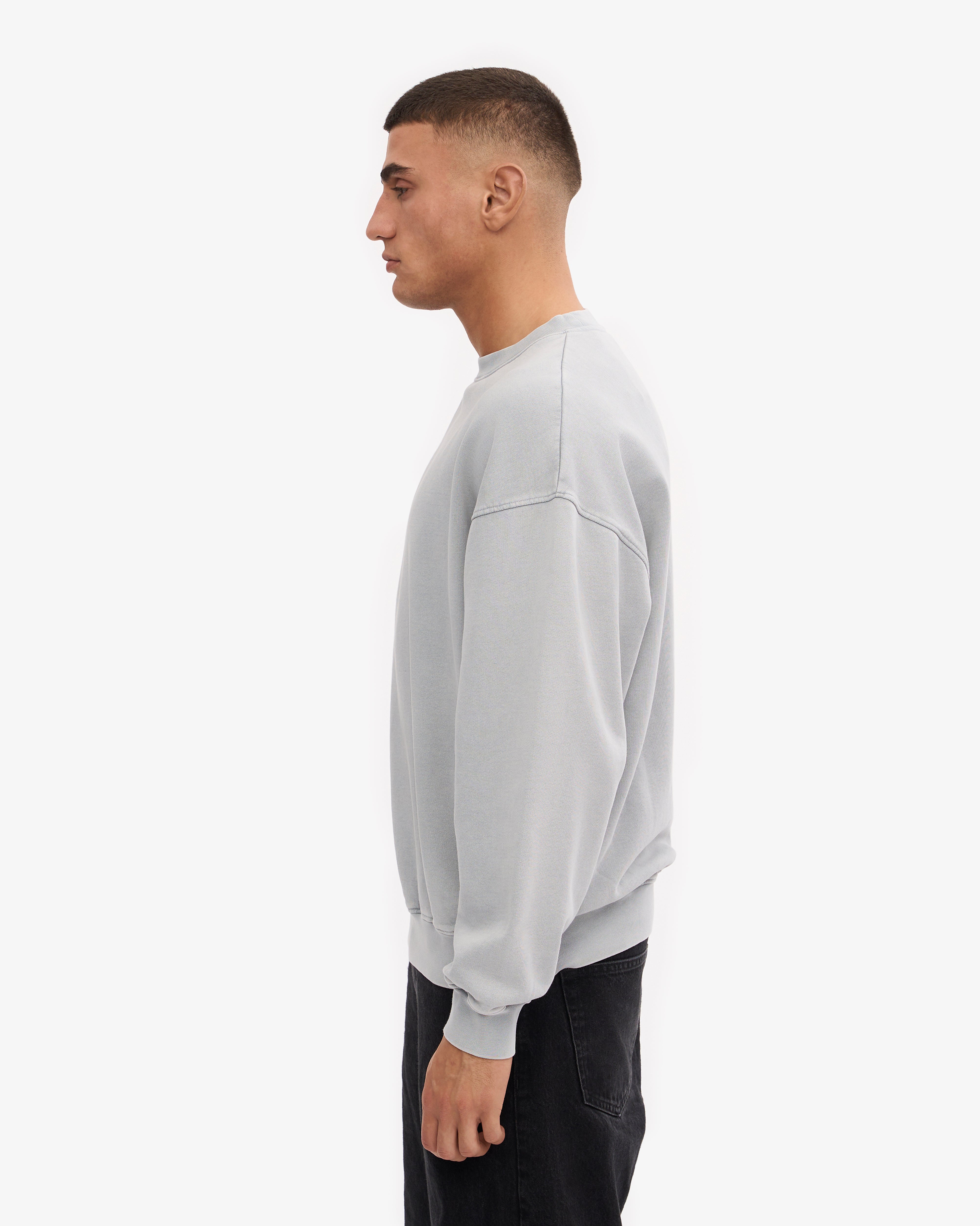 Organic Oversized Crewneck Sweatshirt - Faded Grey | Soft & Comfortable Unisex Pullover for Casual Wear & Loungewear