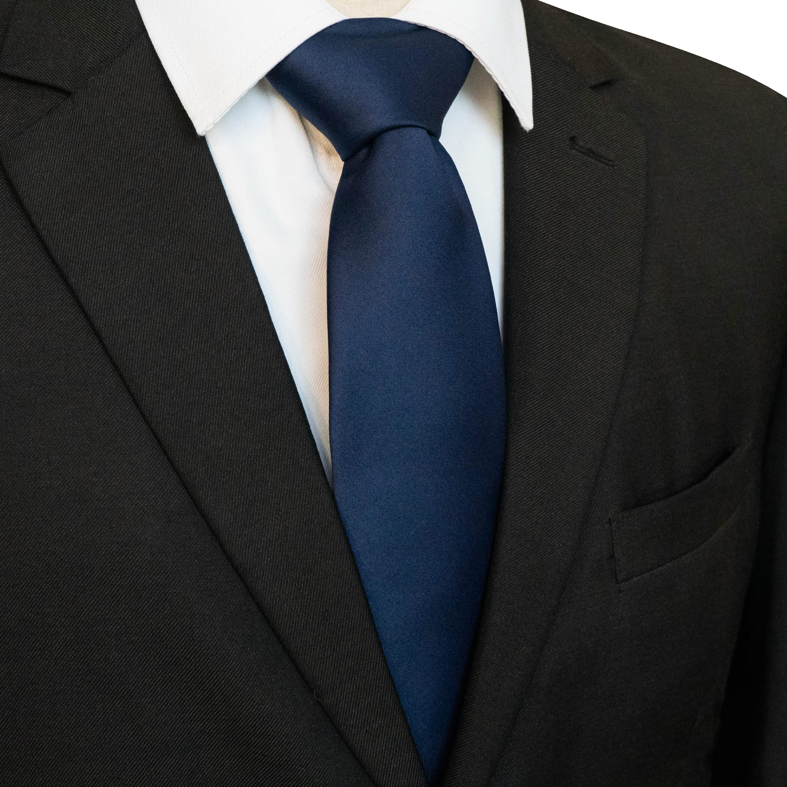 Premium Navy Blue Silk Tie and Pocket Square Set for Men - Elegant Formal Wear for Weddings, Business Meetings & Special Occasions