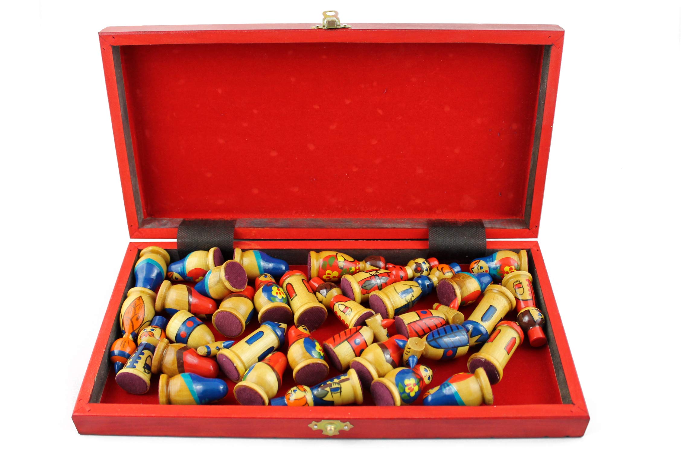 Handmade Matryoshka Chess Set for Adults - Premium Wooden Chess Board with Storage Box | Perfect for Home Decor, Game Nights & Gift Giving