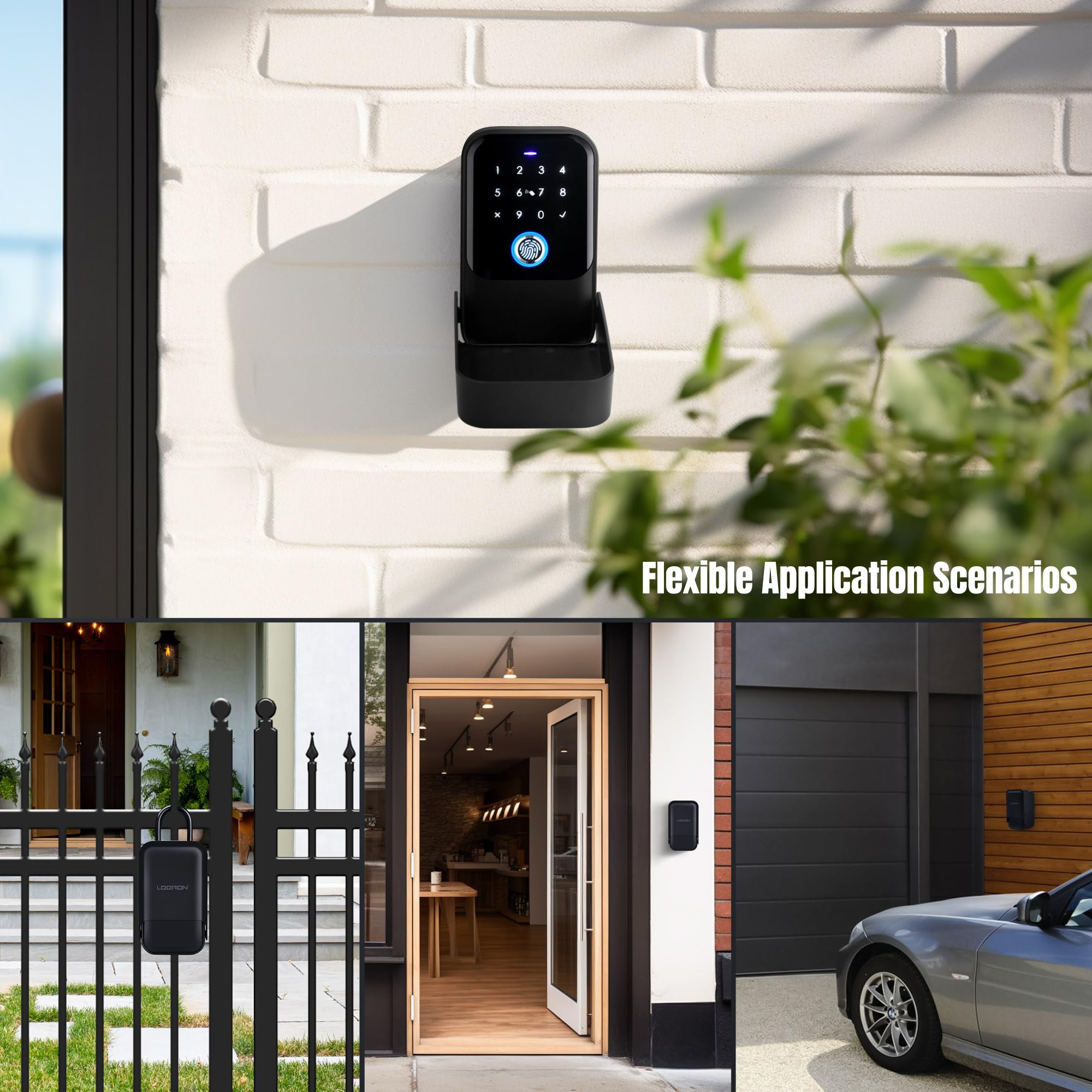 Smart Key Lock Box with Bluetooth & Fingerprint - APP Controlled Secure Key Storage for Homeowners, Realtors & Airbnb Hosts | Weatherproof Outdoor Key Safe with Multiple Access Codes (Ideal for Vacation Rentals, Property Management & Key Exchange)