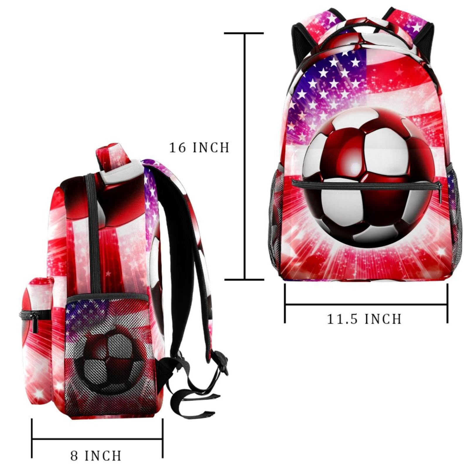American Flag Football Backpack for Women & Men - Durable Travel Backpack for Sports, School & Outdoor Adventures