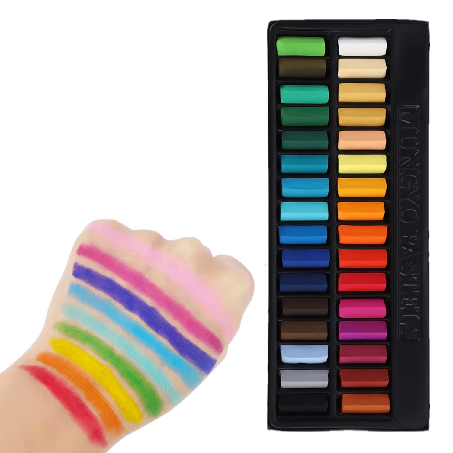 24 Colors Rainbow Face & Body Paint Stick Kit - Washable Halloween Hair Paint, LGBT Pride Body Art, Cosplay Makeup for Halloween, Birthday Parties & Pride Events