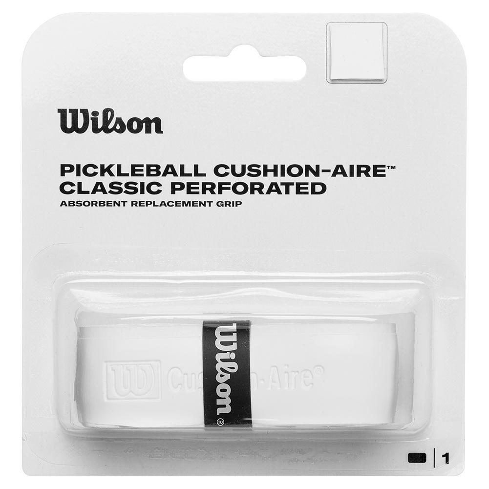 Premium Classic Perforated Pickleball Replacement Grip - White | Non-Slip Cushioning | Enhanced Sweat Absorption | Perfect for Indoor/Outdoor Court Play & Tournament Use