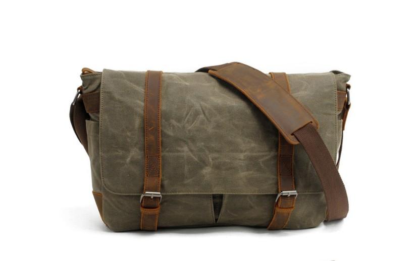 Durable Canvas Laptop Messenger Bag - Water-Resistant Shoulder Handbag for Men & Women - Perfect for Work, Travel & College Commute