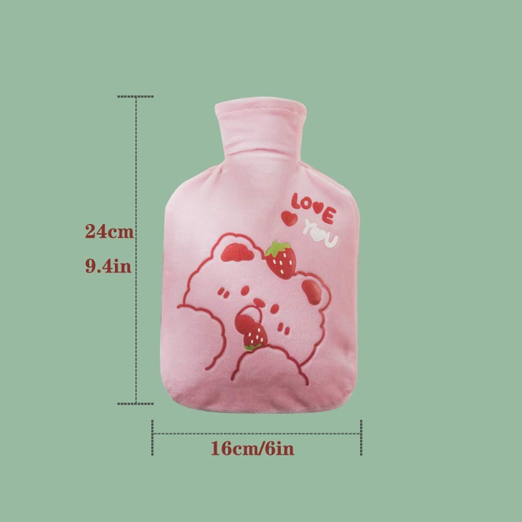 Premium Durable PVC Hot Water Bottle with Cute Knit Cover - Reusable Portable Hot Water Bag for Home, Office & Travel - Perfect Christmas & Birthday Gift for Women & Men - Relieves Pain, Keeps Warm in Winter