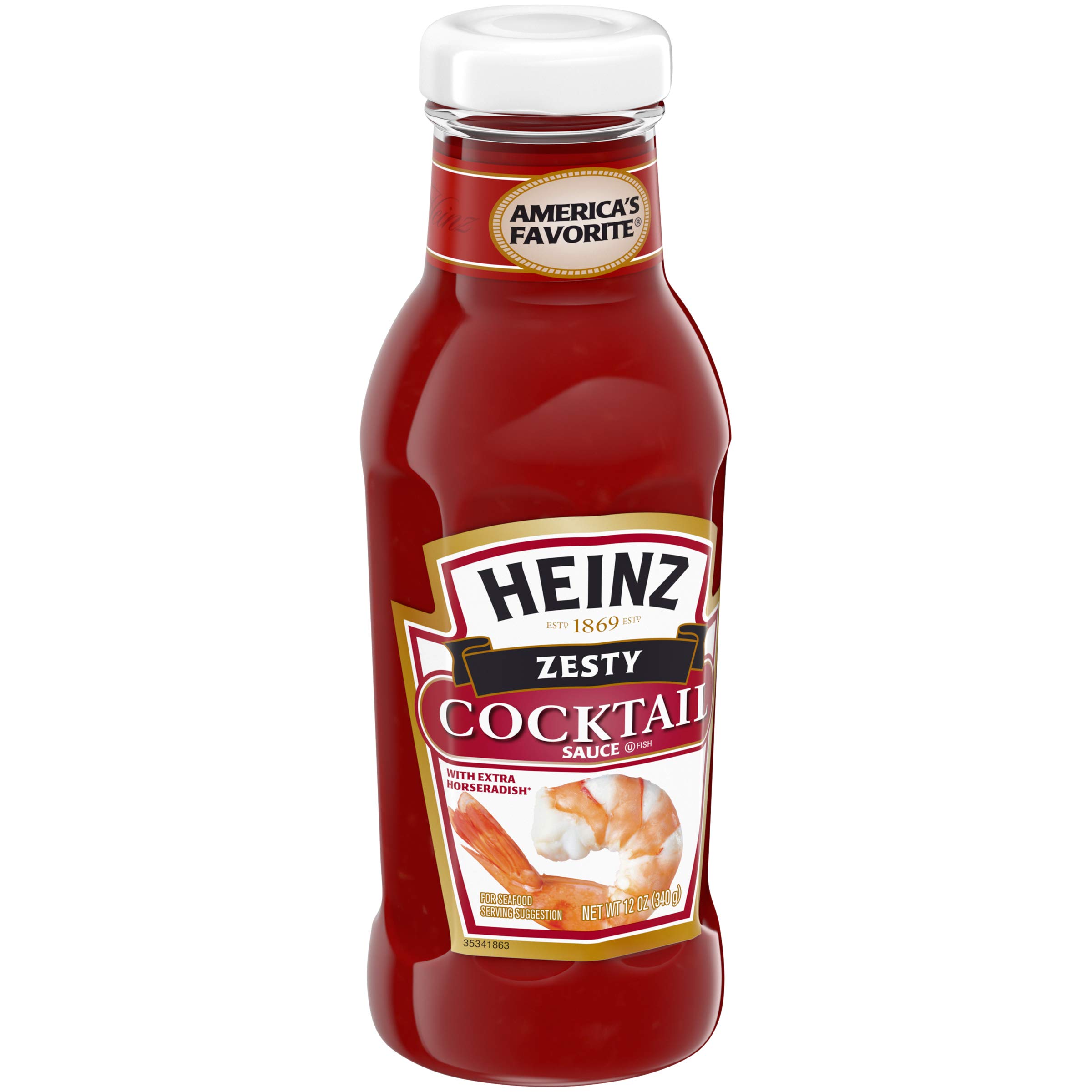 Heinz Zesty Cocktail Sauce - 12 Pack (12 oz Bottles) - Perfect for Seafood, Shrimp Cocktails & Party Dips