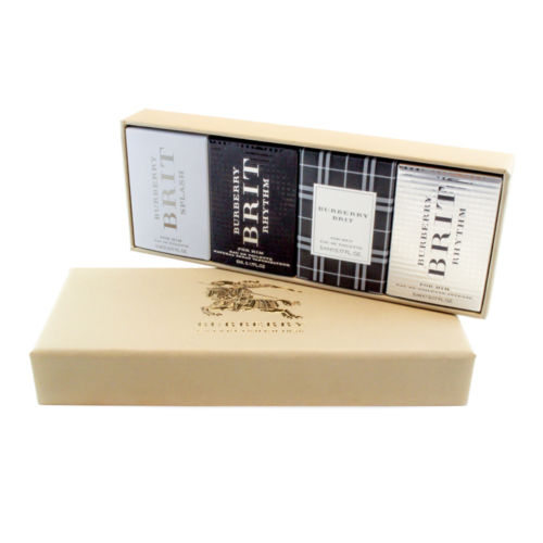 Burberry Men's Travel Collection 4-Piece Set - Luxury Grooming Kit for Travel & Business Trips | Perfect for Carry-On Essentials & Gifts