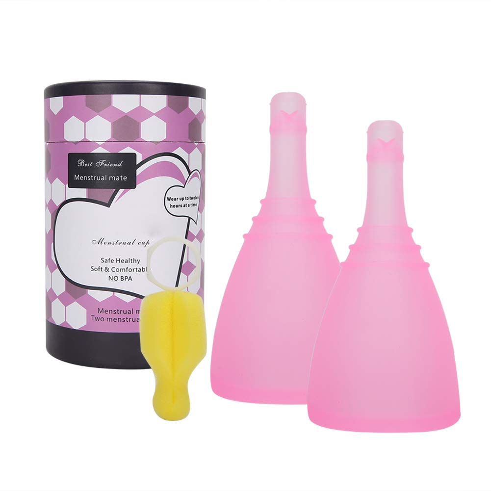 Reusable Silicone Menstrual Cup with Brush - Leak-Free Period Protection for Active Women