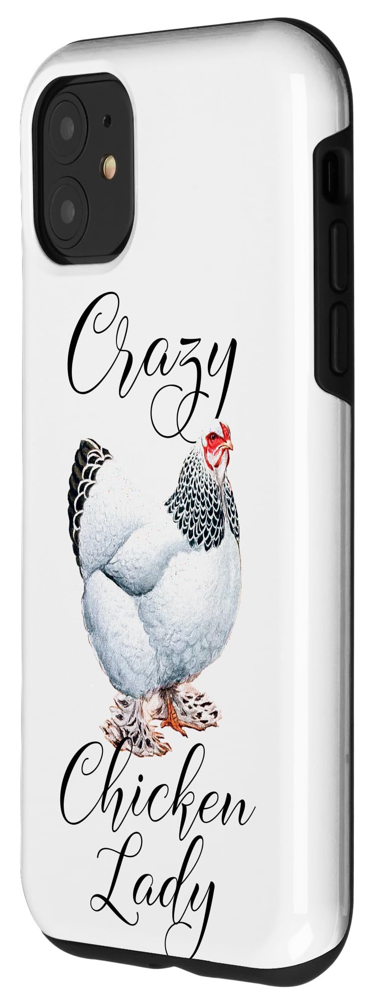 Funny Chicken Lady iPhone 11 Case - Crazy Chicken Design Protective Cover for iPhone 11 - Perfect for Animal Lovers, Gifts & Daily Use