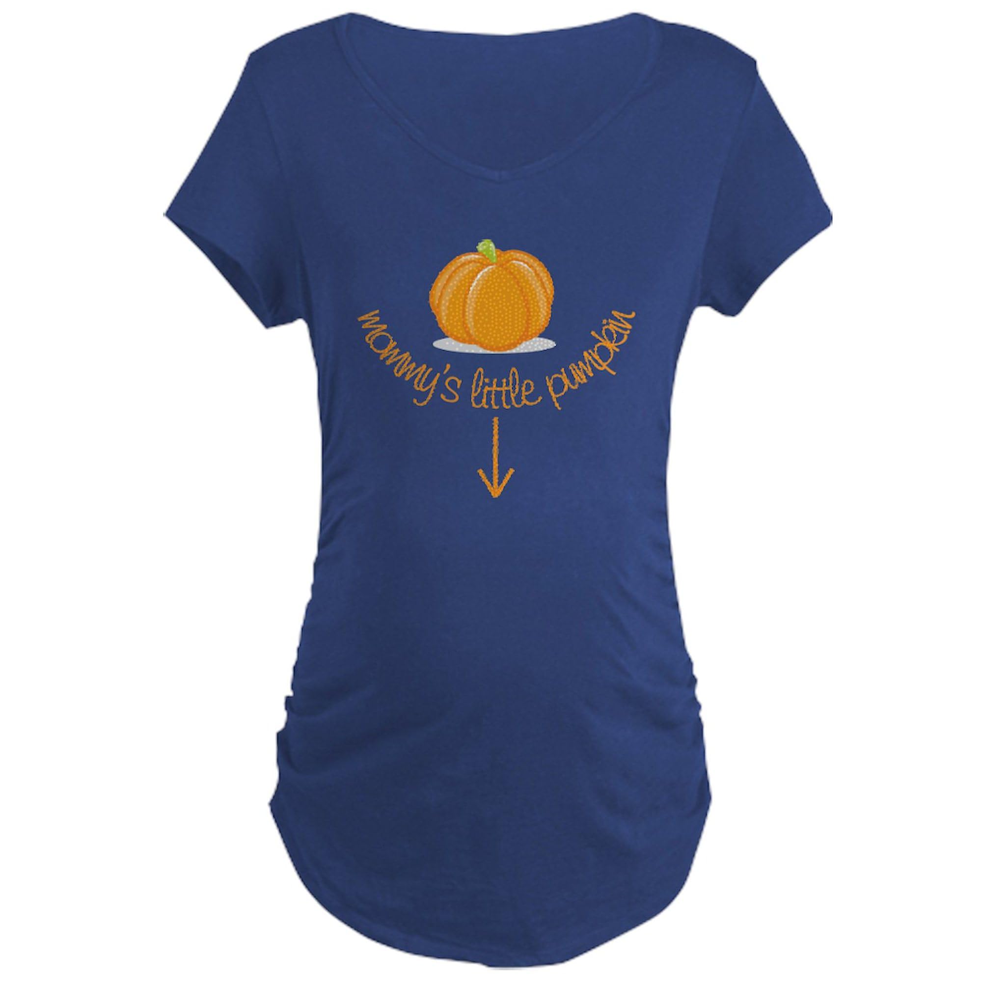 Mommy's Little Pumpkin Maternity T-Shirt - Dark Ruched Side Women's Pregnancy Top | Comfortable & Stylish for Everyday Wear, Baby Showers & Maternity Photos