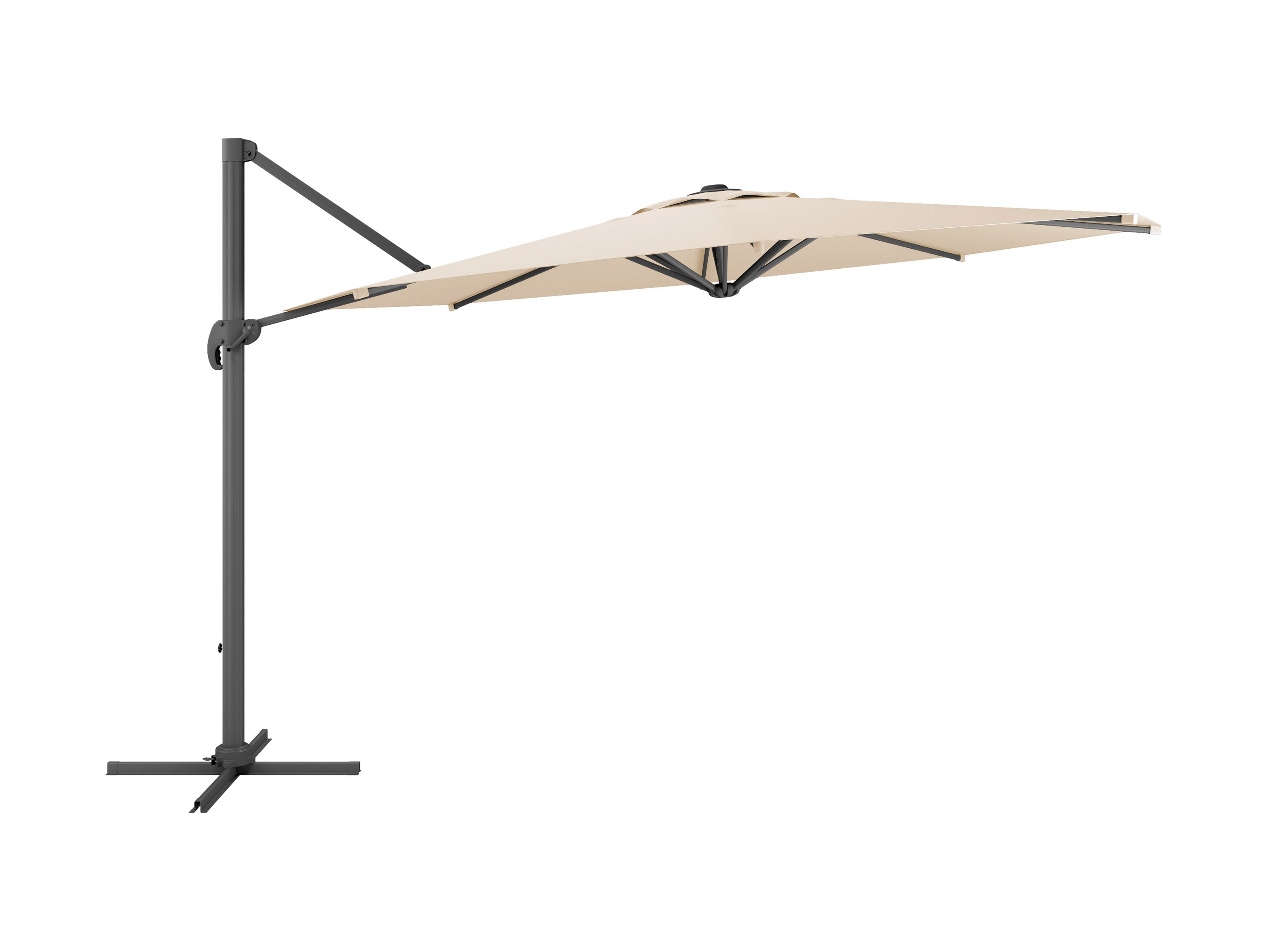 11.5ft Deluxe Offset Patio Umbrella in Warm White - Perfect for Poolside, Backyard, and Outdoor Dining Areas