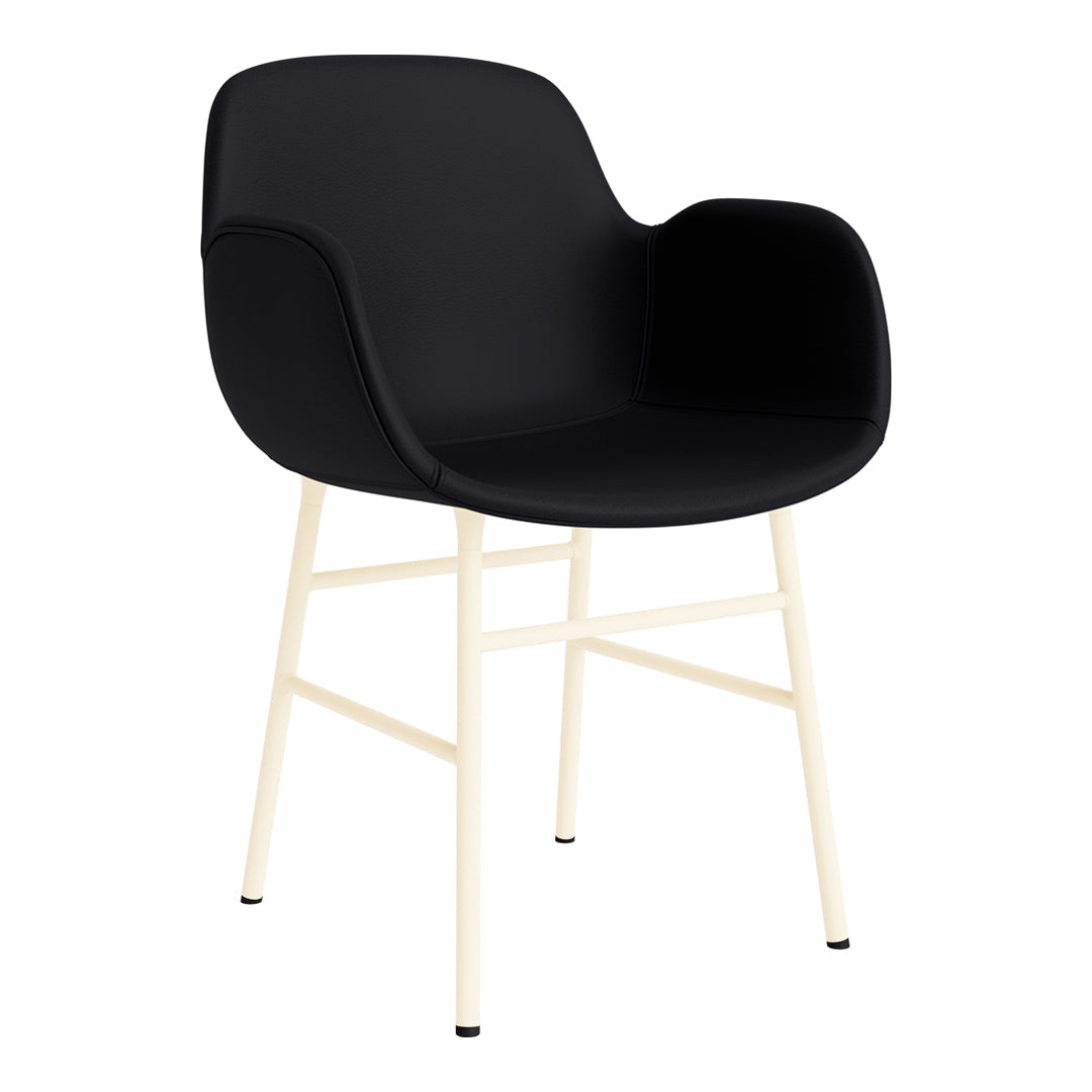 Modern Form Armchair with Sturdy Metal Legs & Soft Upholstery - Perfect for Living Room, Office, or Reading Nook