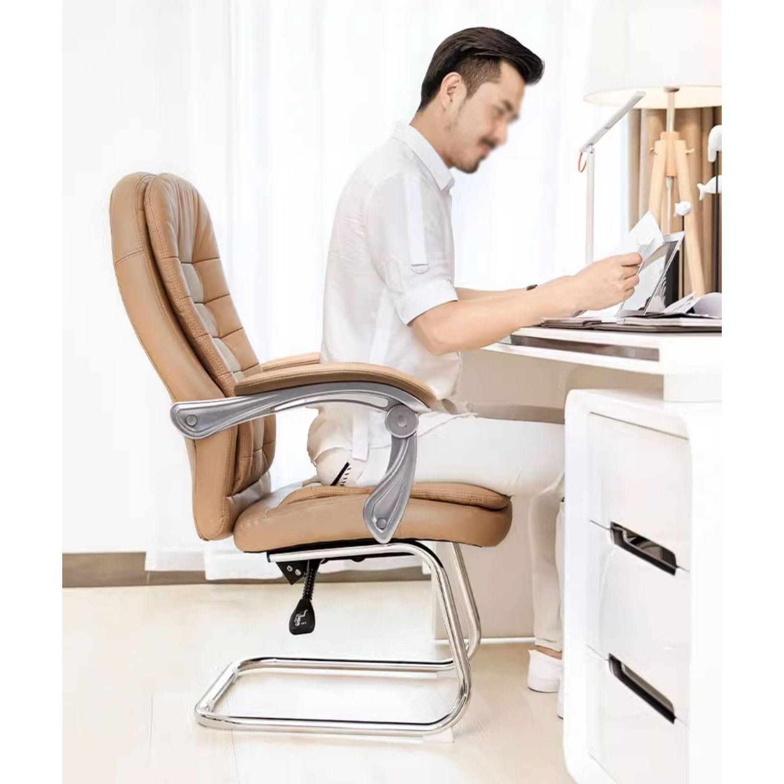 Ergonomic Office Chair with Adjustable Lumbar Support - Reclining Computer Desk Chair for Home & Office Use - Perfect for Long Hours of Work, Gaming, and Online Meetings