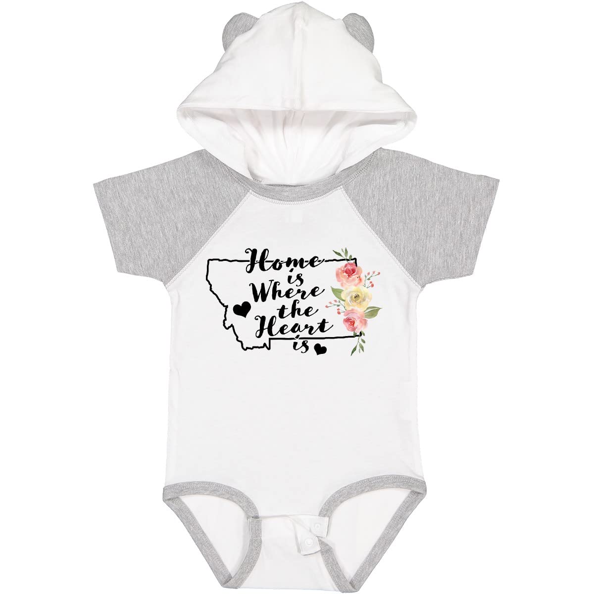 Inktastic Montana Home is Where The Heart is Watercolor Baby Bodysuit - Soft Cotton Infant Onesie for Newborns, Baby Showers & Family Photos